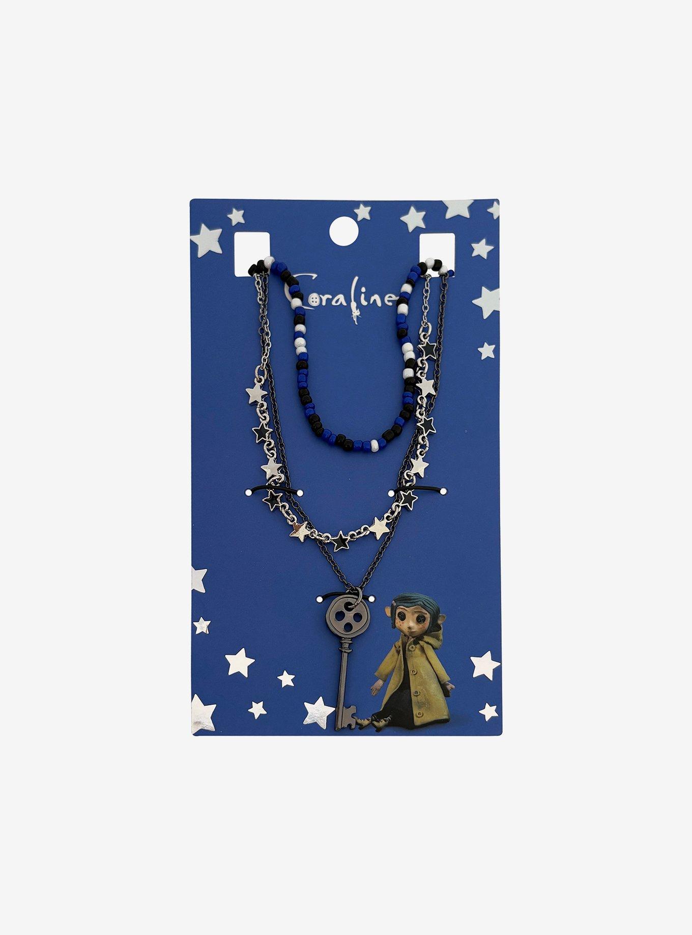 Coraline Button Key Star Necklace Set, , hi-res