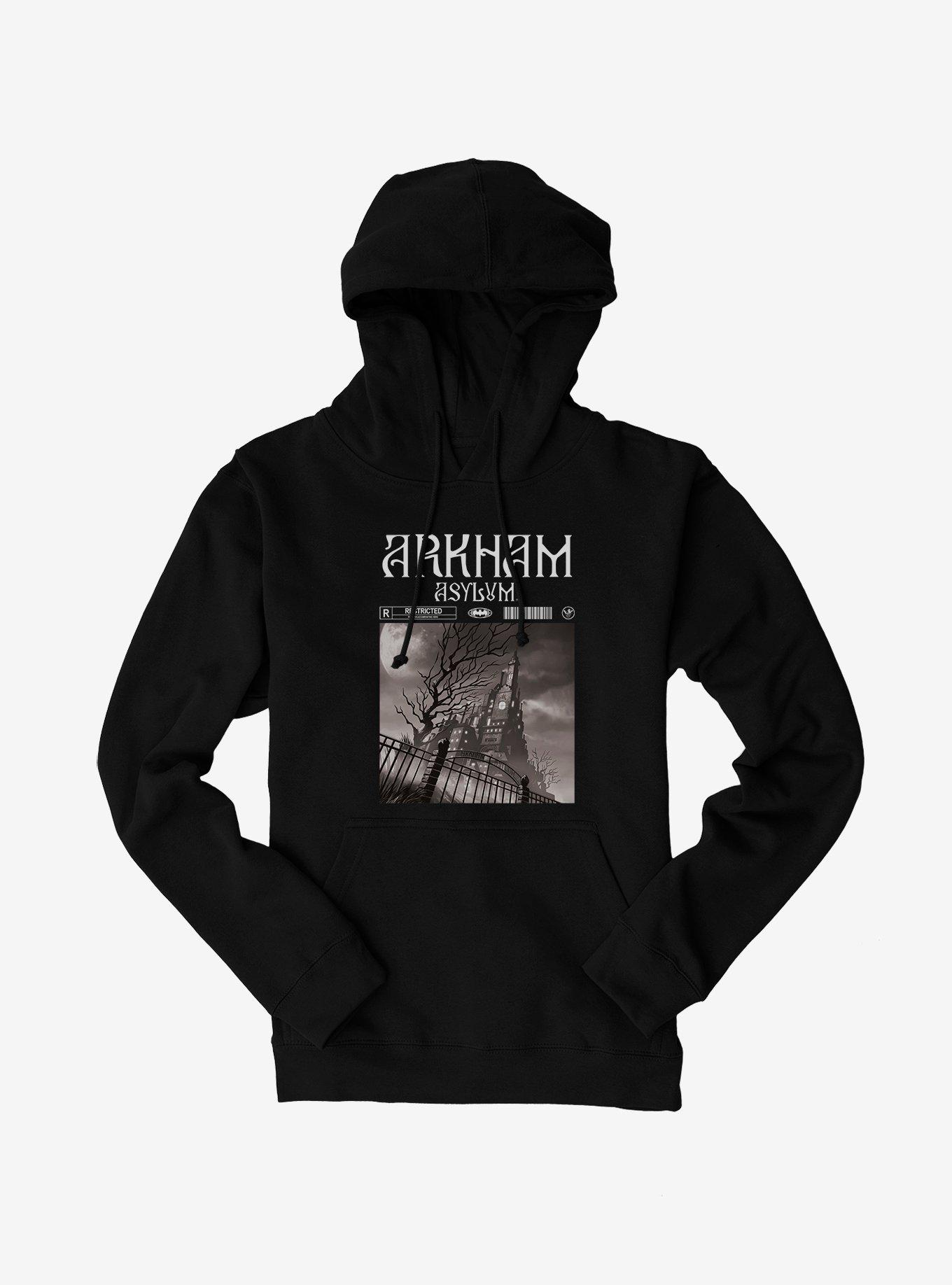 DC Batman Arkham Asylum Rated Hoodie, BLACK, hi-res