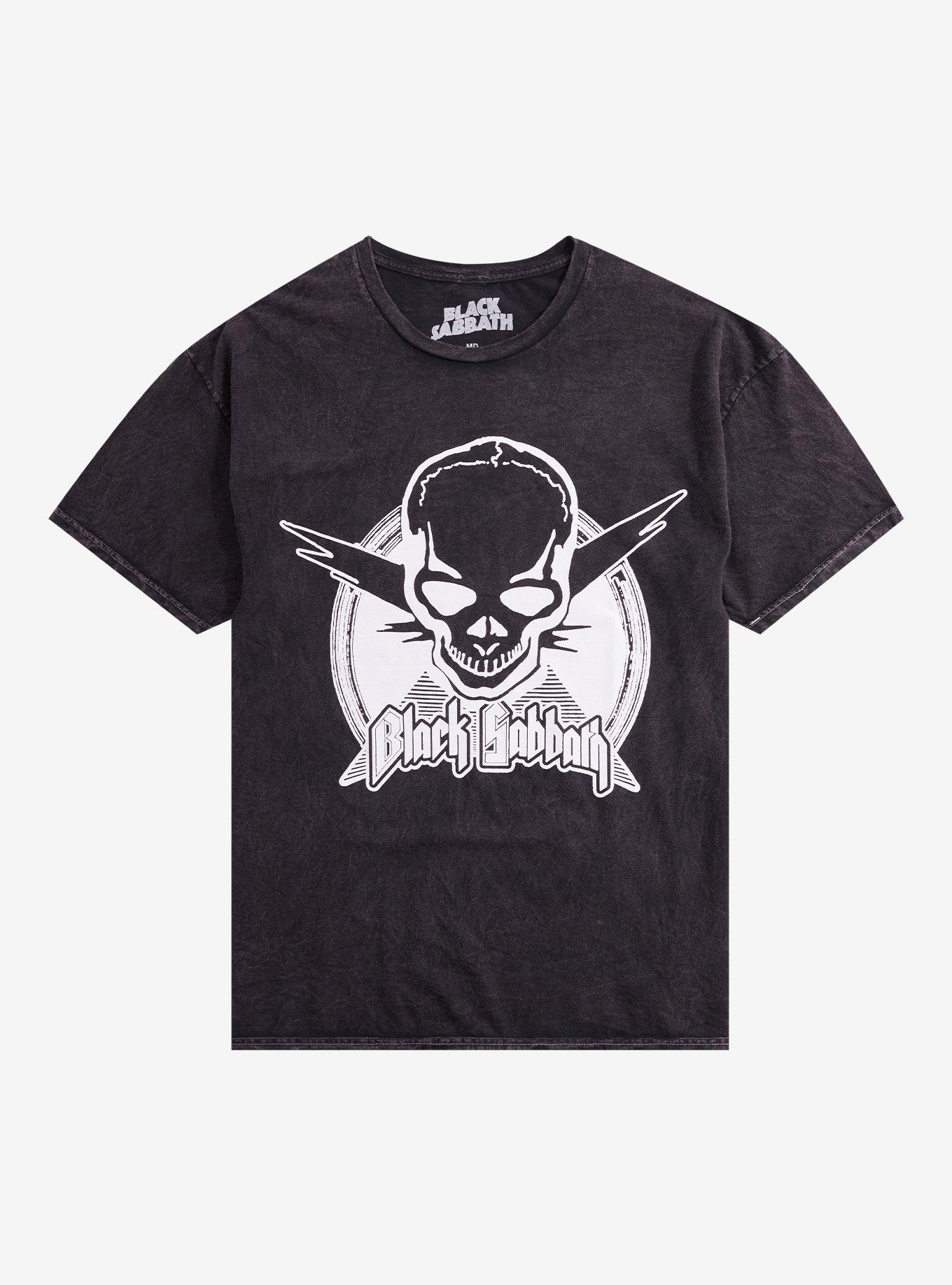 Black Sabbath Skull Mineral Wash T-Shirt, , hi-res