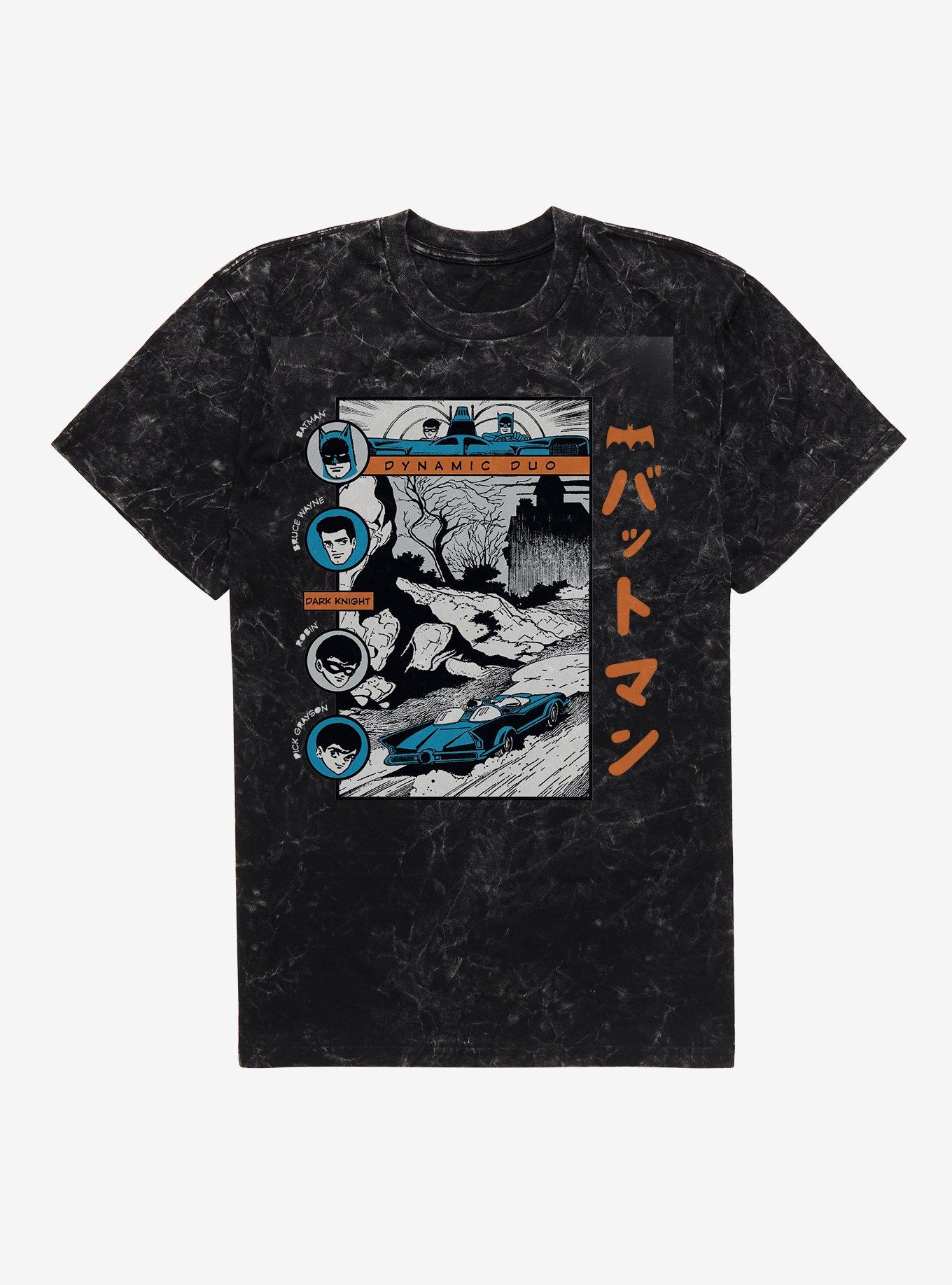 DC Batman & Robin Comic Panel Duo Mineral Wash T-Shirt, , hi-res