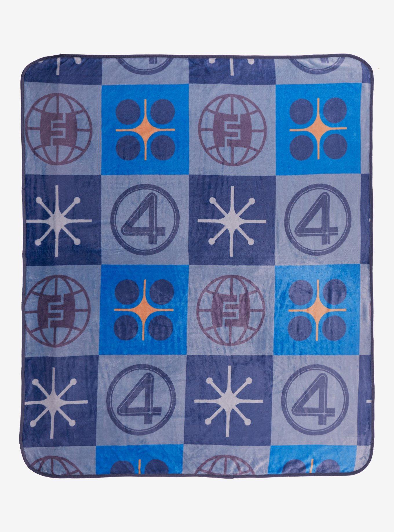 Marvel The Fantastic Four: First Steps Checkered Icons Fleece Throw - BoxLunch Exclusive, , hi-res