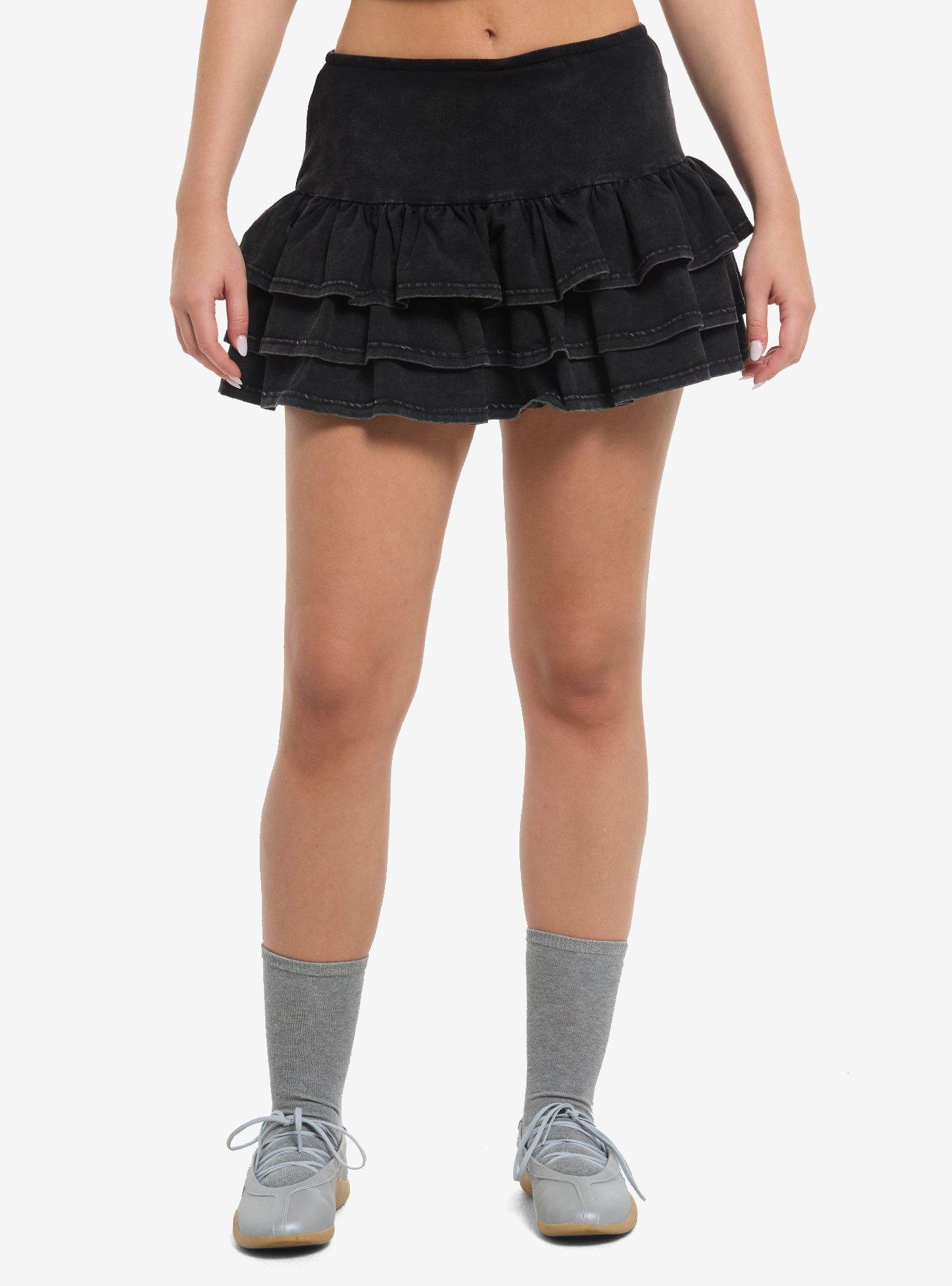 Sweet Society Dark Wash Tiered Skort, , hi-res