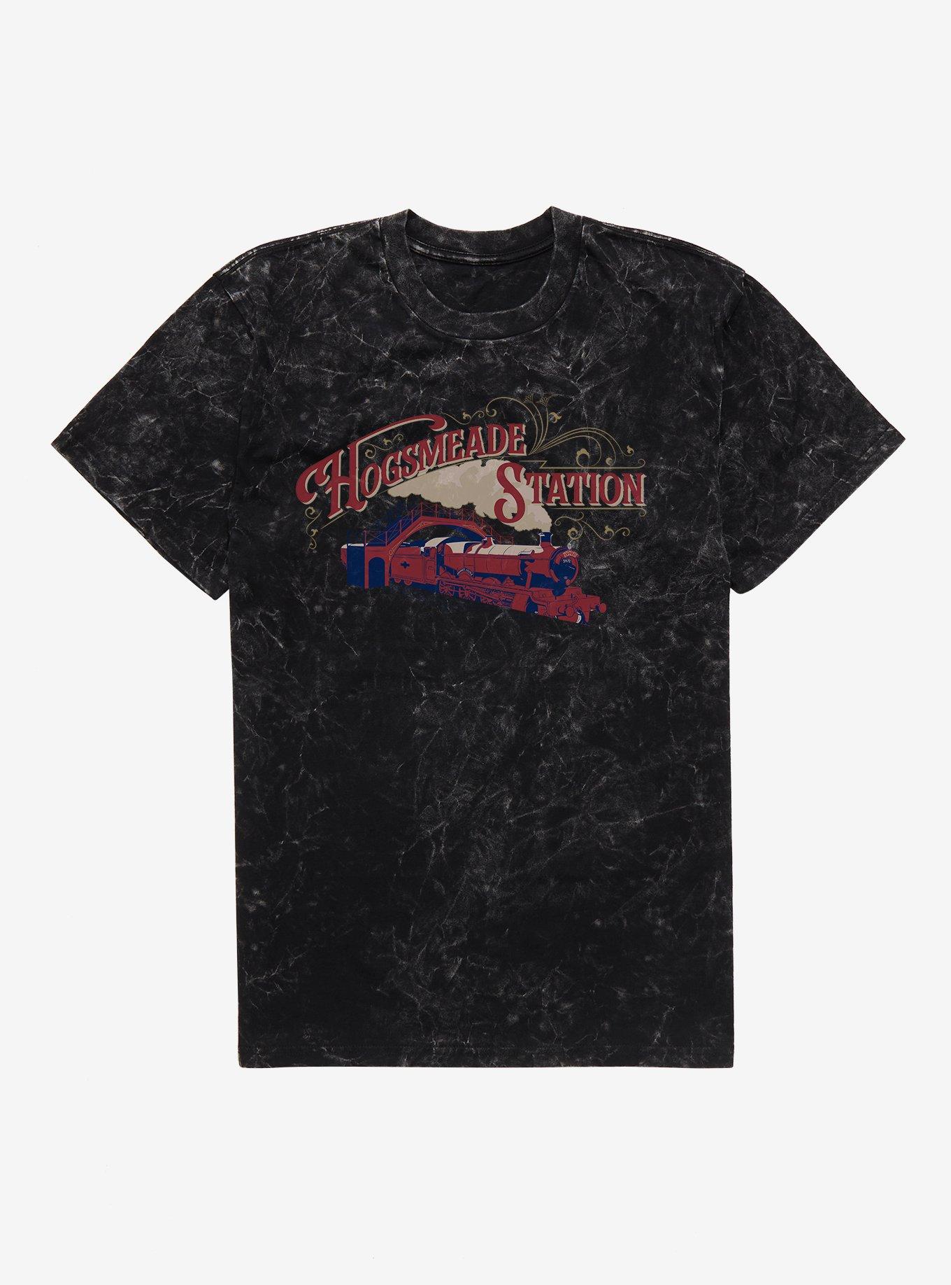 Harry Potter Hogsmeade Station Mineral Wash T-Shirt, BLACK MINERAL WASH, hi-res