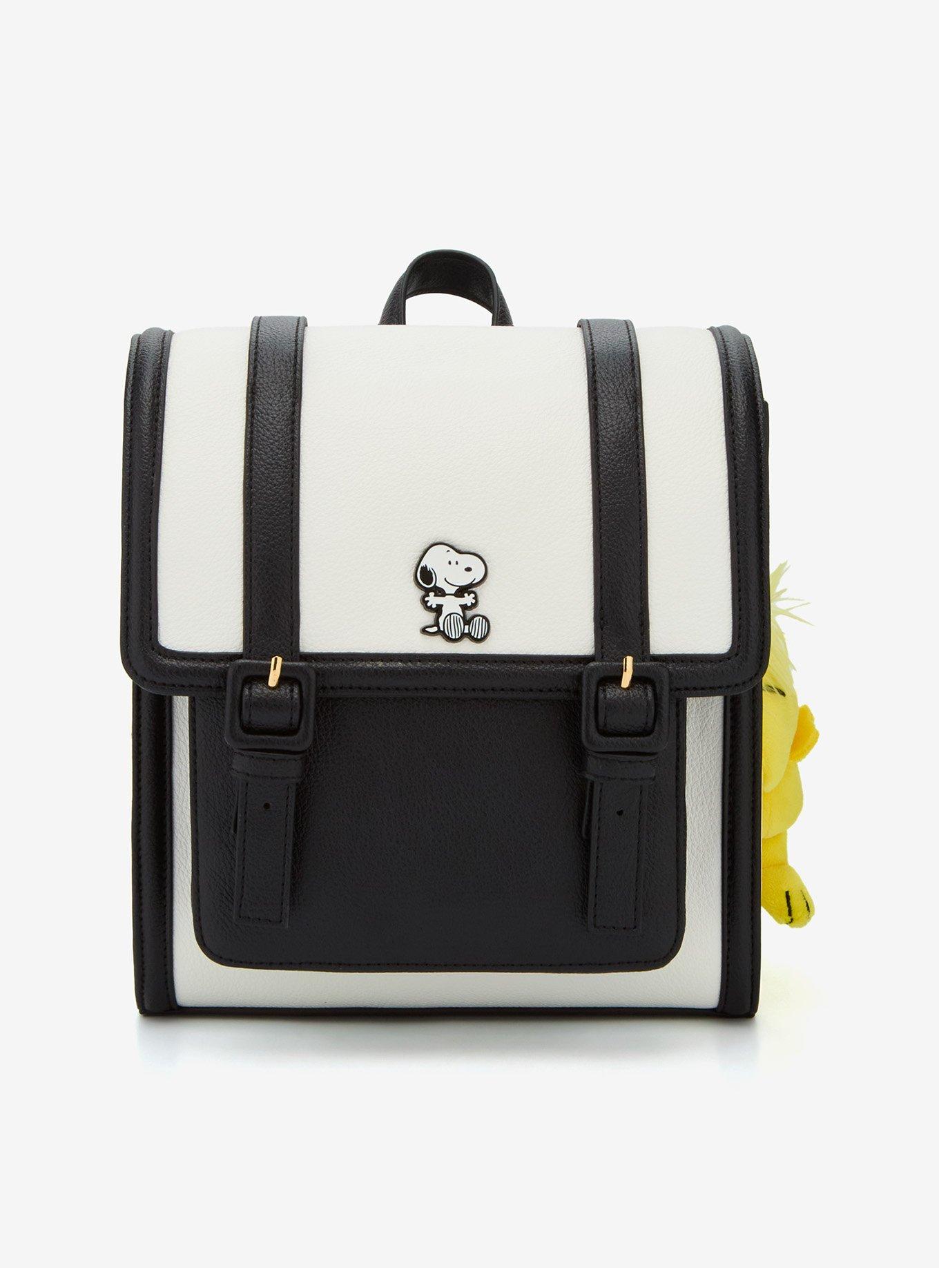 Peanuts Snoopy Black & White Mini Backpack with Woodstock Plush Charm - BoxLunch Exclusive, , hi-res
