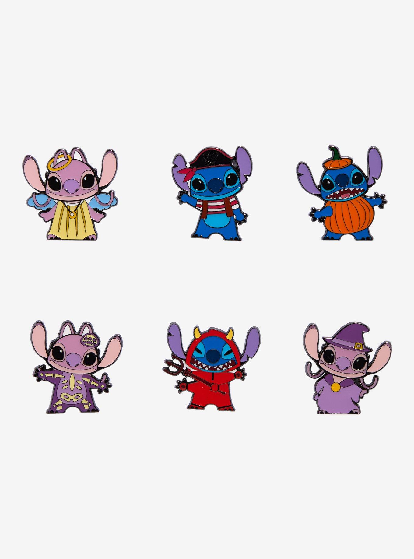 Loungefly Disney Stitch & Angel Halloween Blind Box Enamel Pin, , hi-res