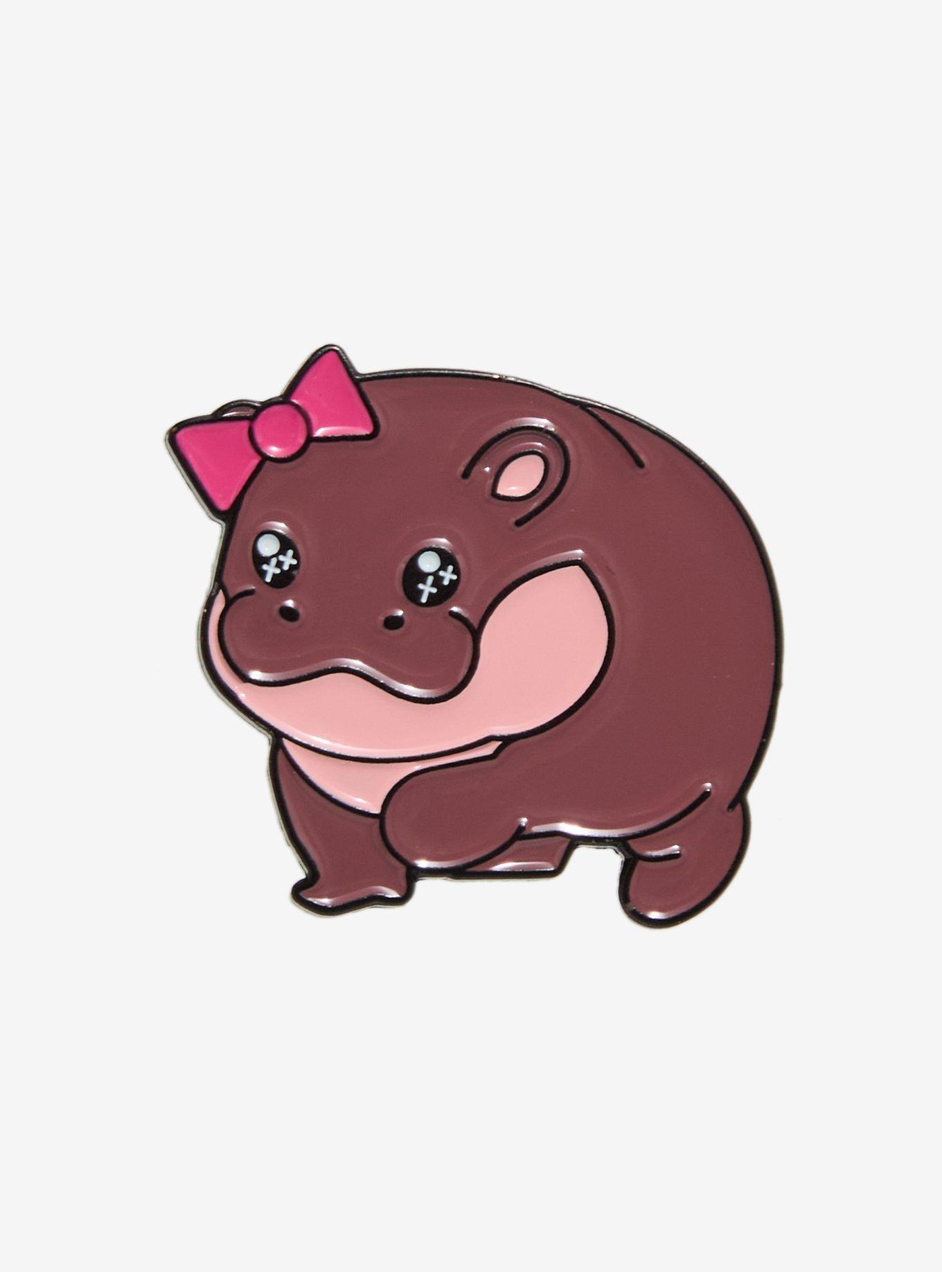 Pygmy Hippo Coquette Enamel Pin, , hi-res