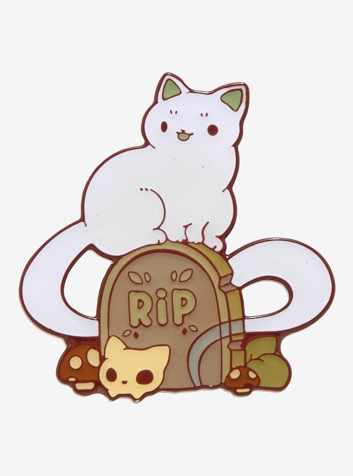 Rihnlin Ghost Cat Enamel Pin, , hi-res