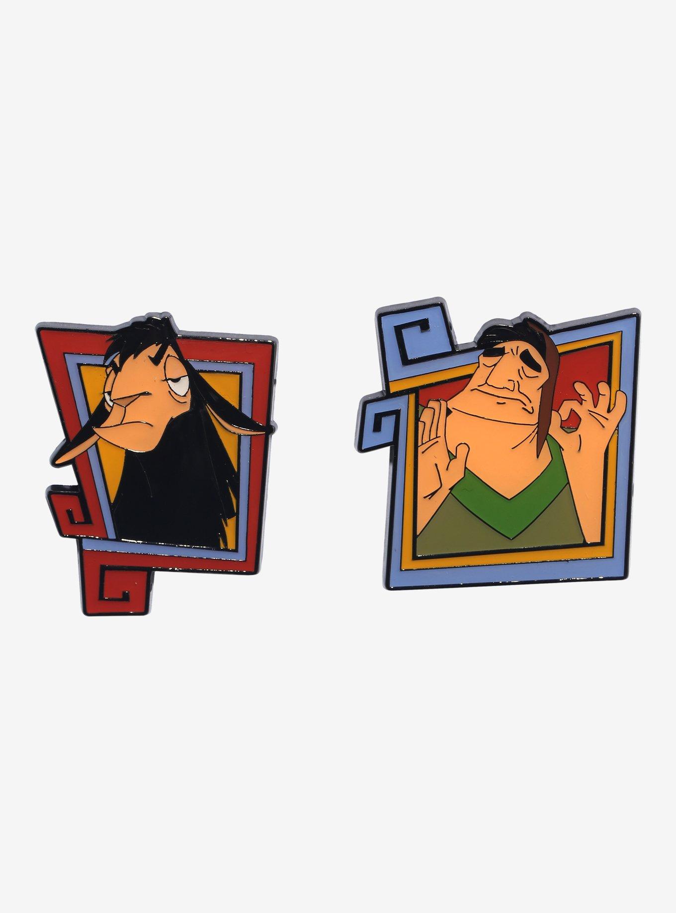 Loungefly Disney The Emperor's New Groove Kuzco & Pacha Portrait Enamel Pin Set, , hi-res