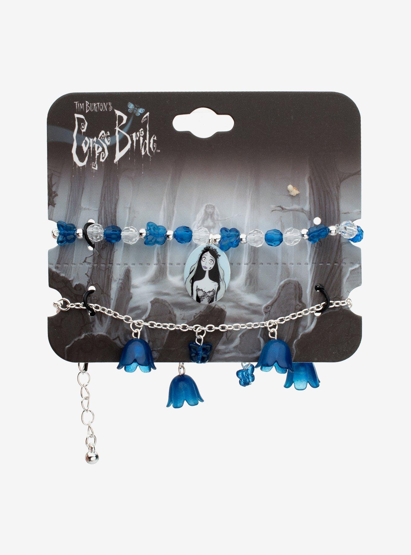 Corpse Bride Emily Blue Floral Bracelet Set, , hi-res