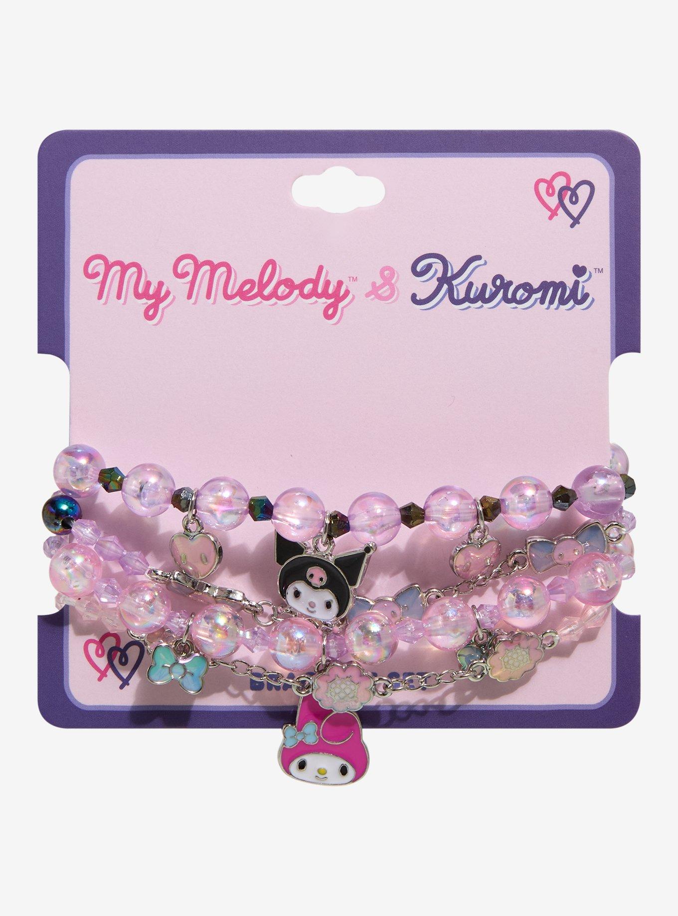 My Melody & Kuromi Charm Bead Bracelet Set, , hi-res