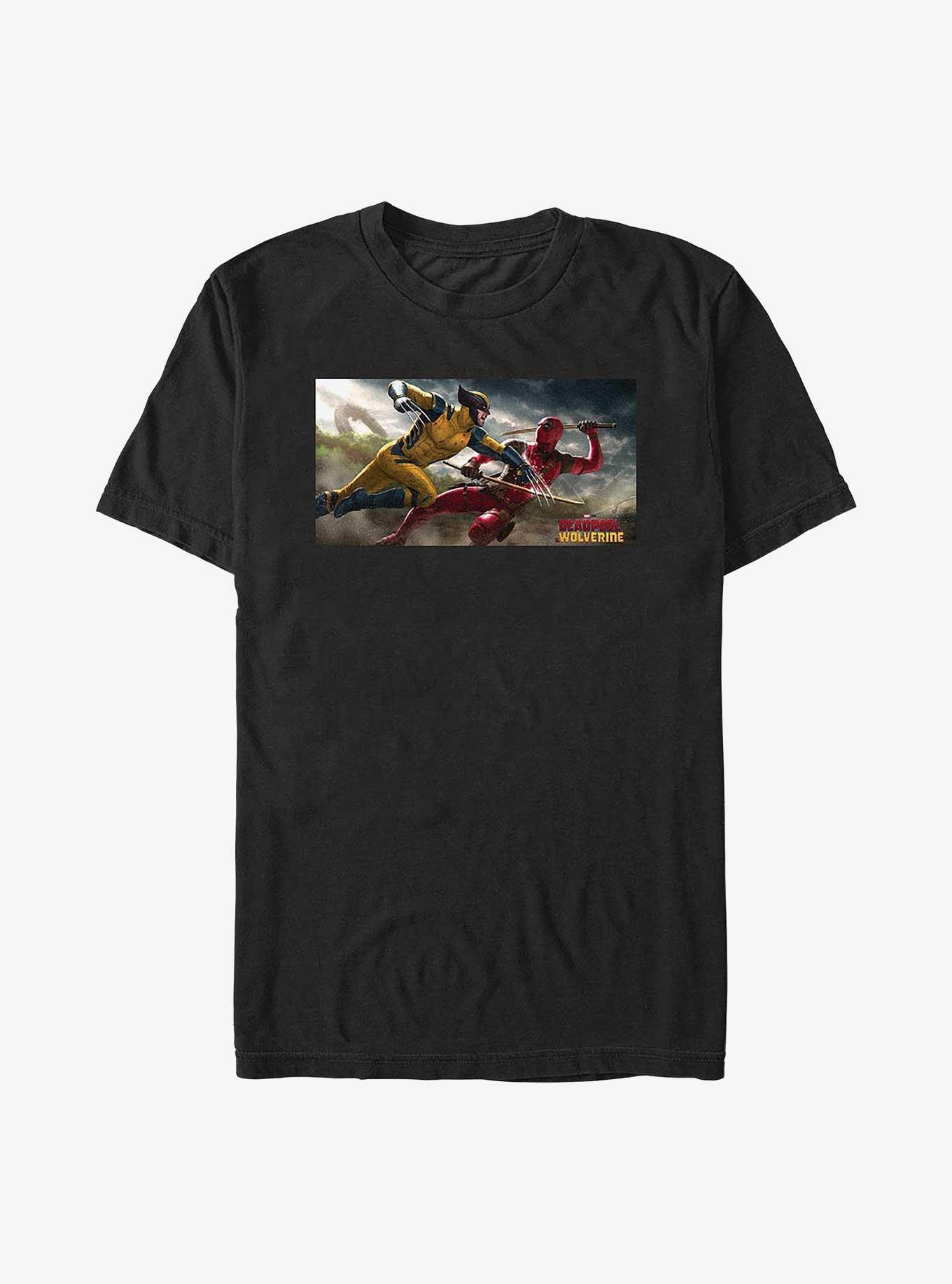 Marvel Deadpool & Wolverine Fighting T-Shirt, , hi-res