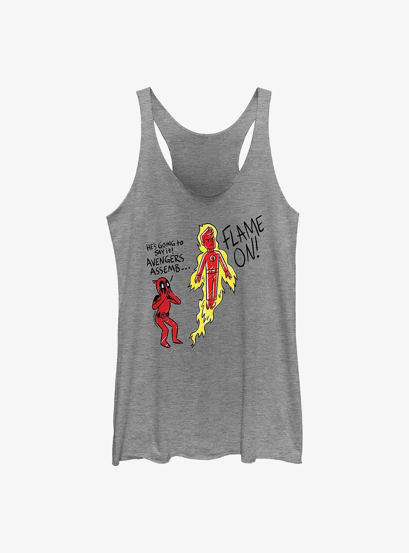Marvel Deadpool & Wolverine Flame On Girls Tank