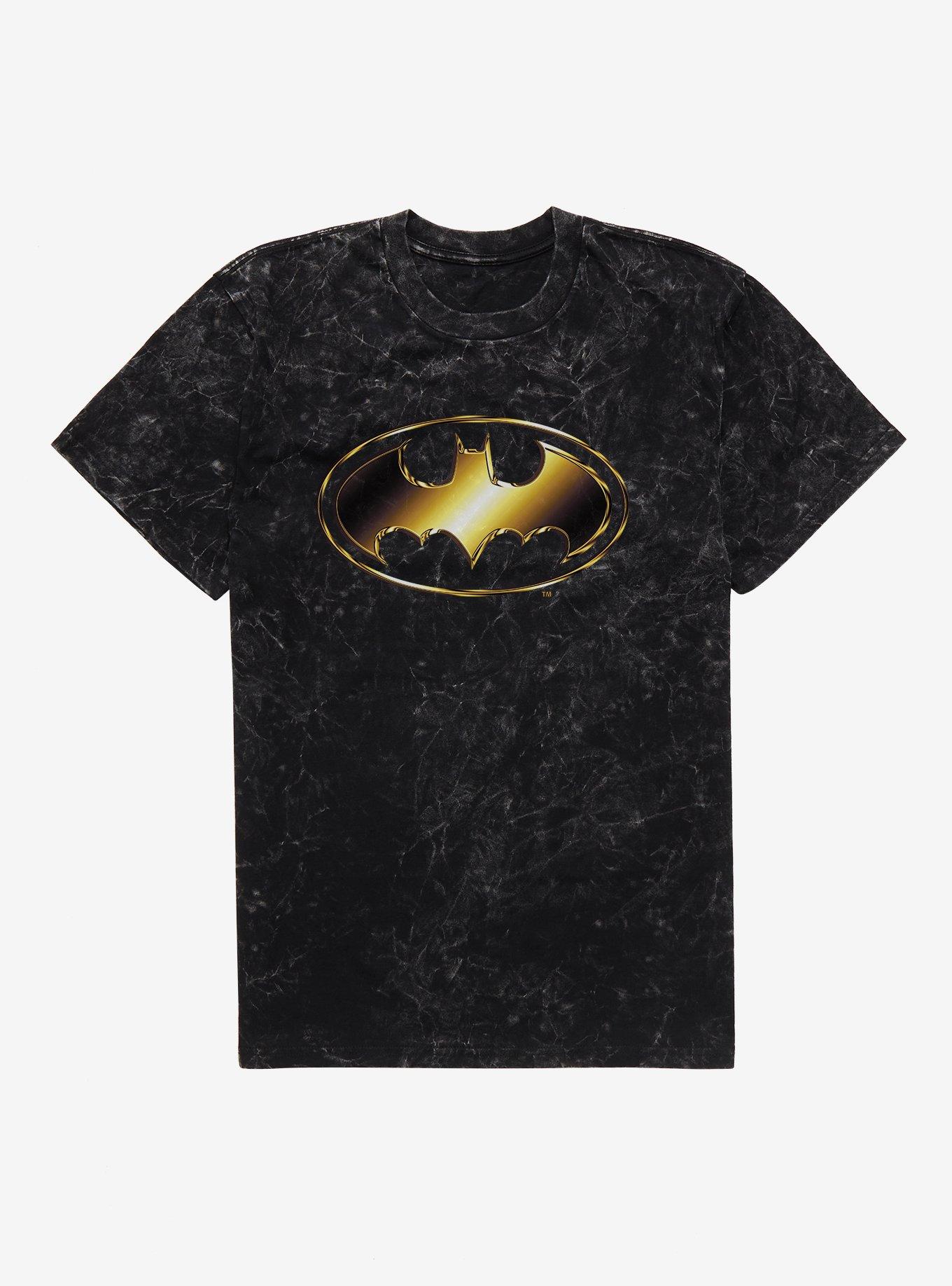 DC Batman Gold Logo Mineral Wash T-Shirt, , hi-res