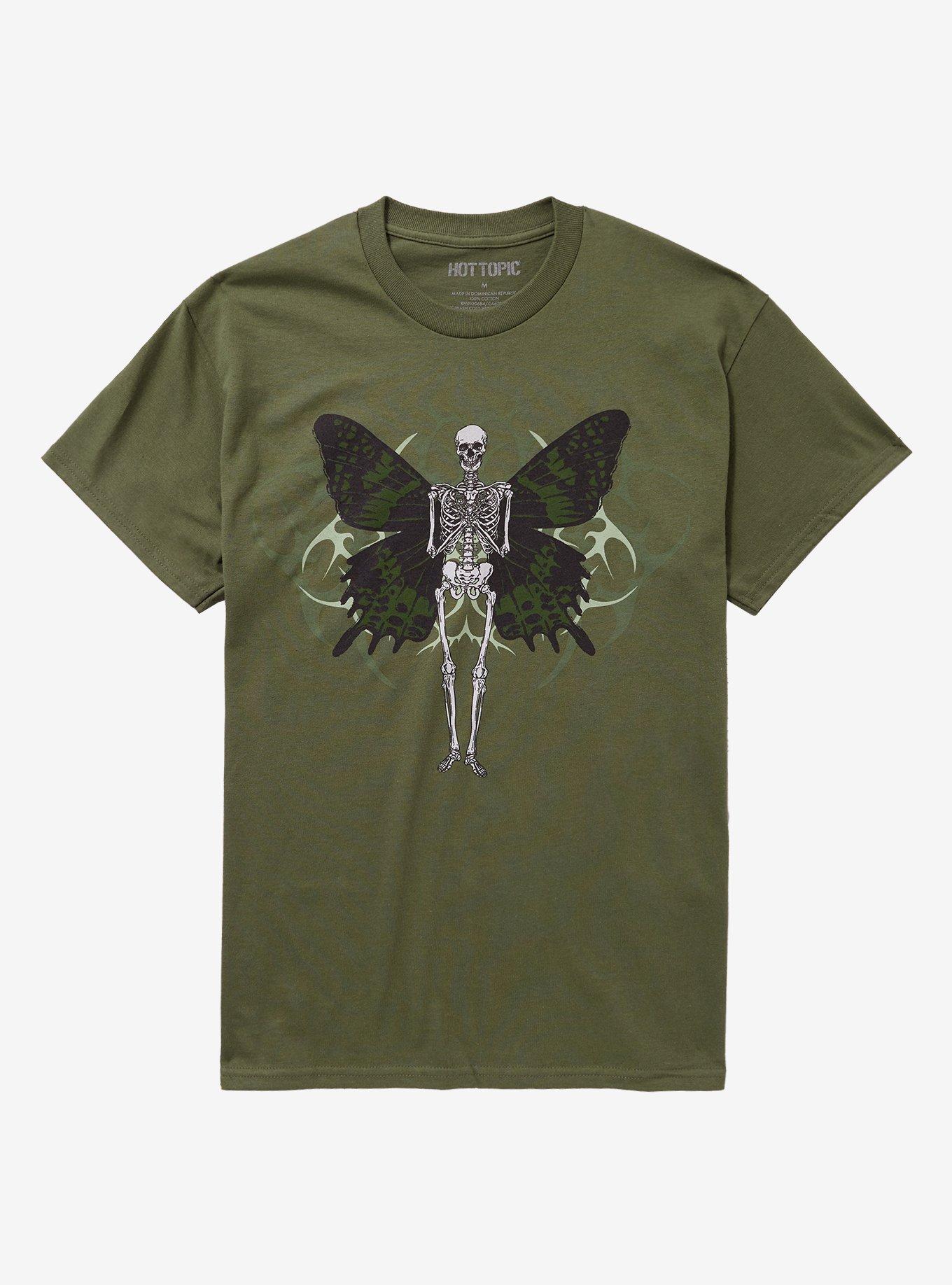 Skeleton With Butterfly Wings T-Shirt, , hi-res