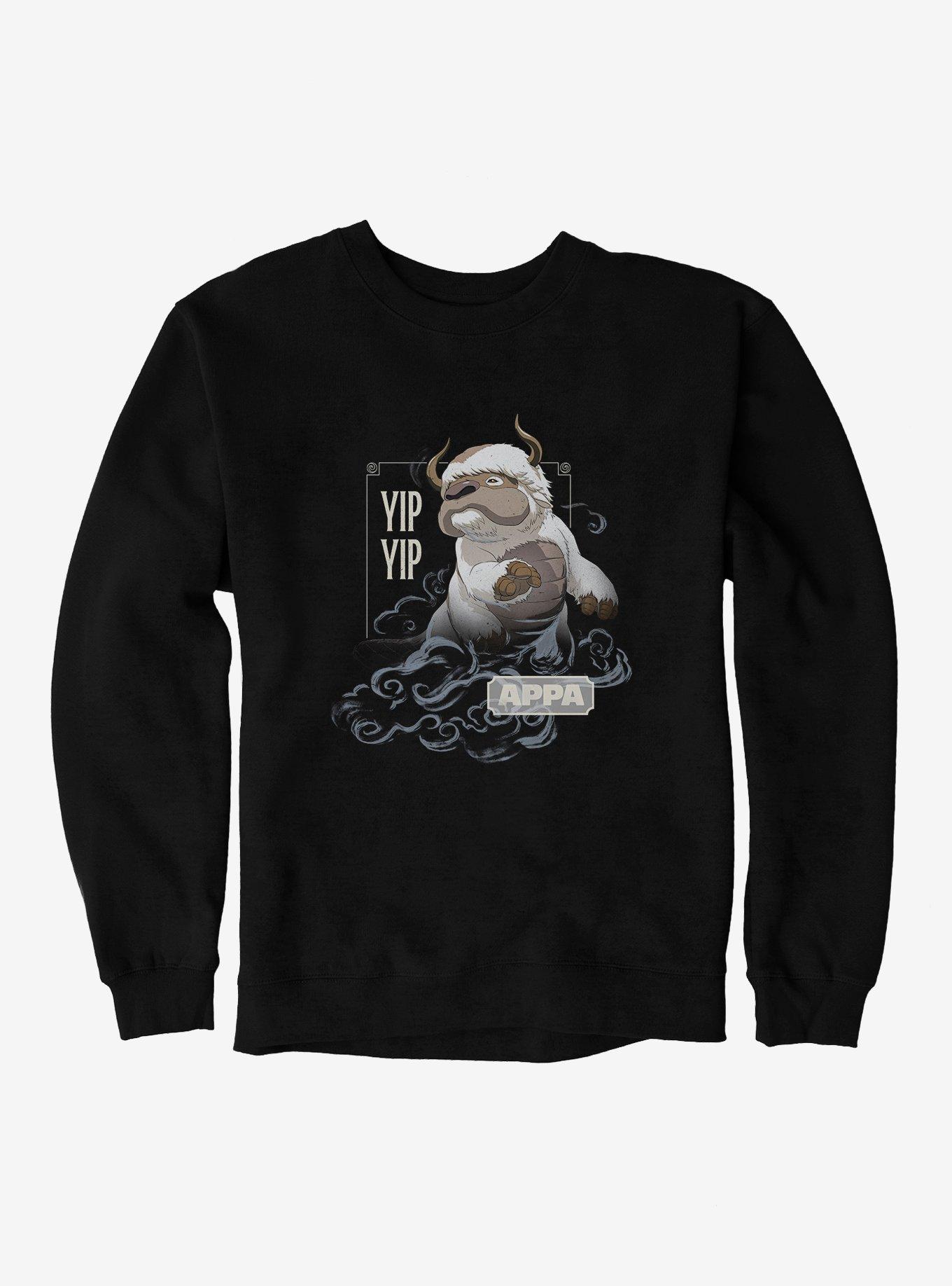 Avatar: The Last Airbender Appa Yip Yip Sweatshirt, BLACK, hi-res