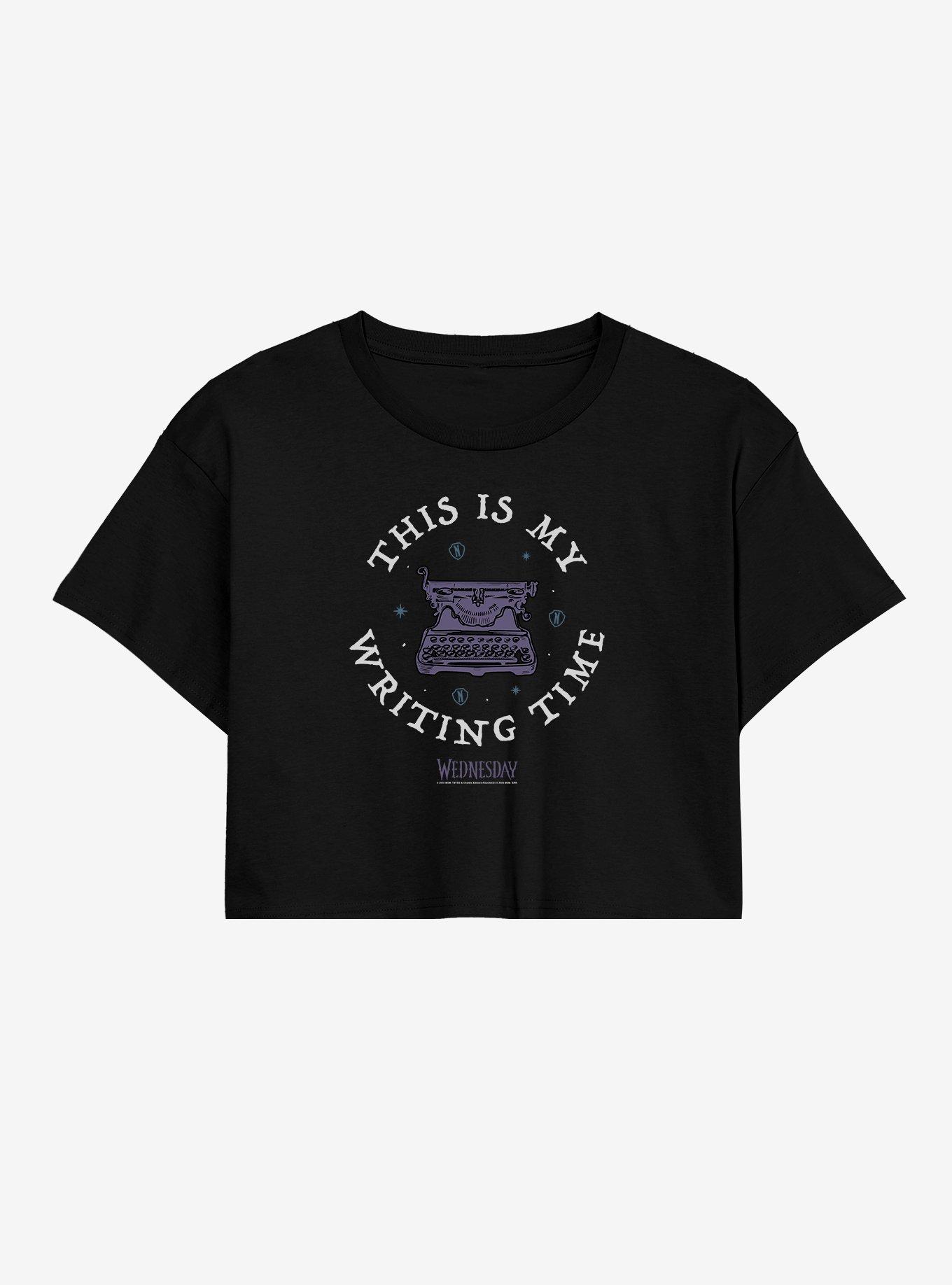 Wednesday This Is My Writing Time Womens Crop T-Shirt, , hi-res