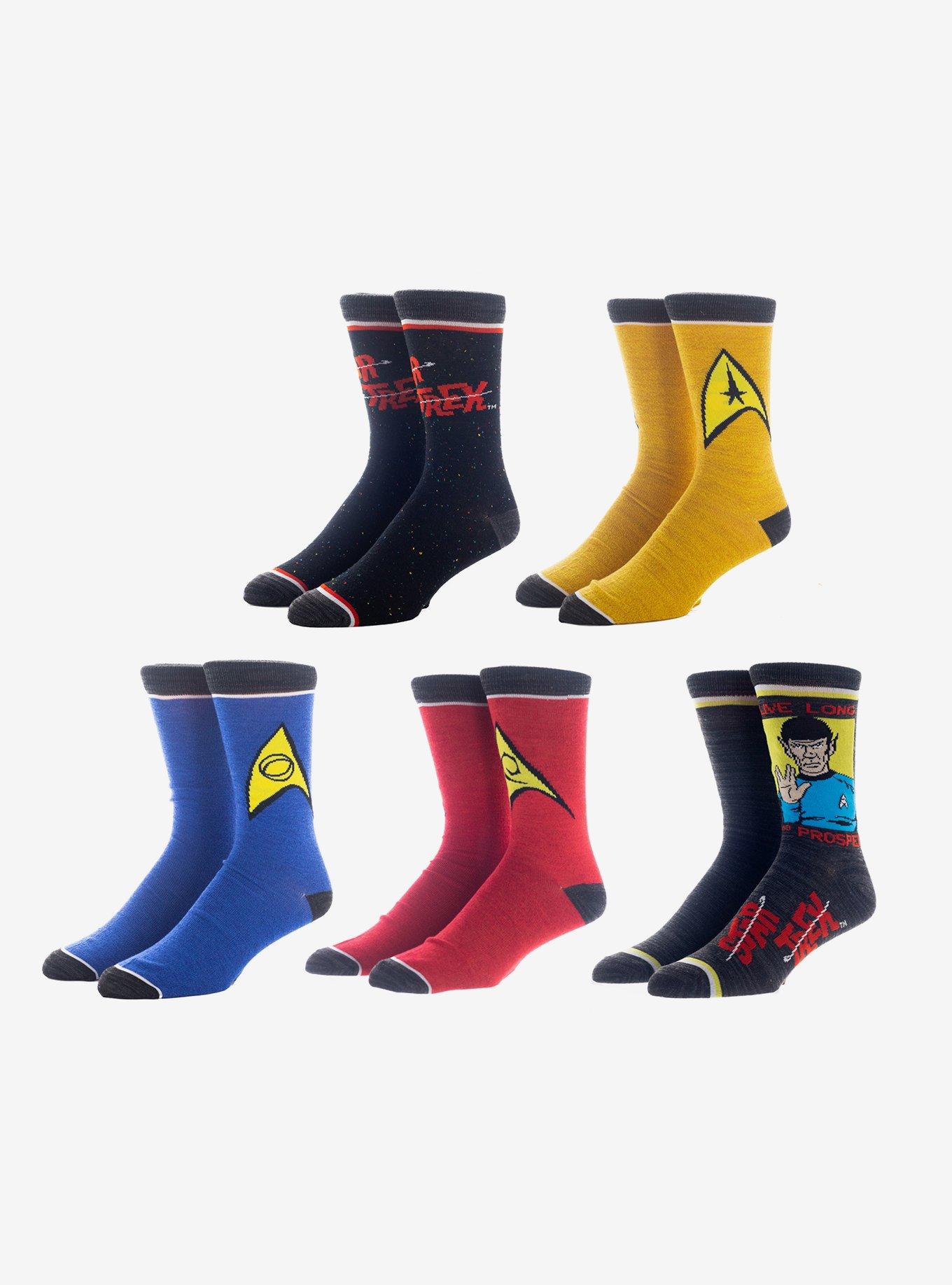 Star Trek Logo Crew Socks 5 Pair, , hi-res