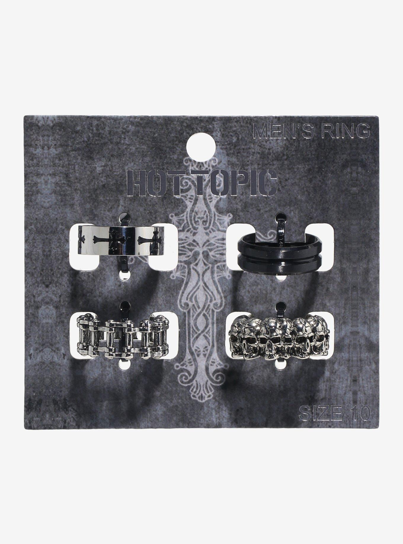 Skull Cross Chain Guys Ring set, , hi-res