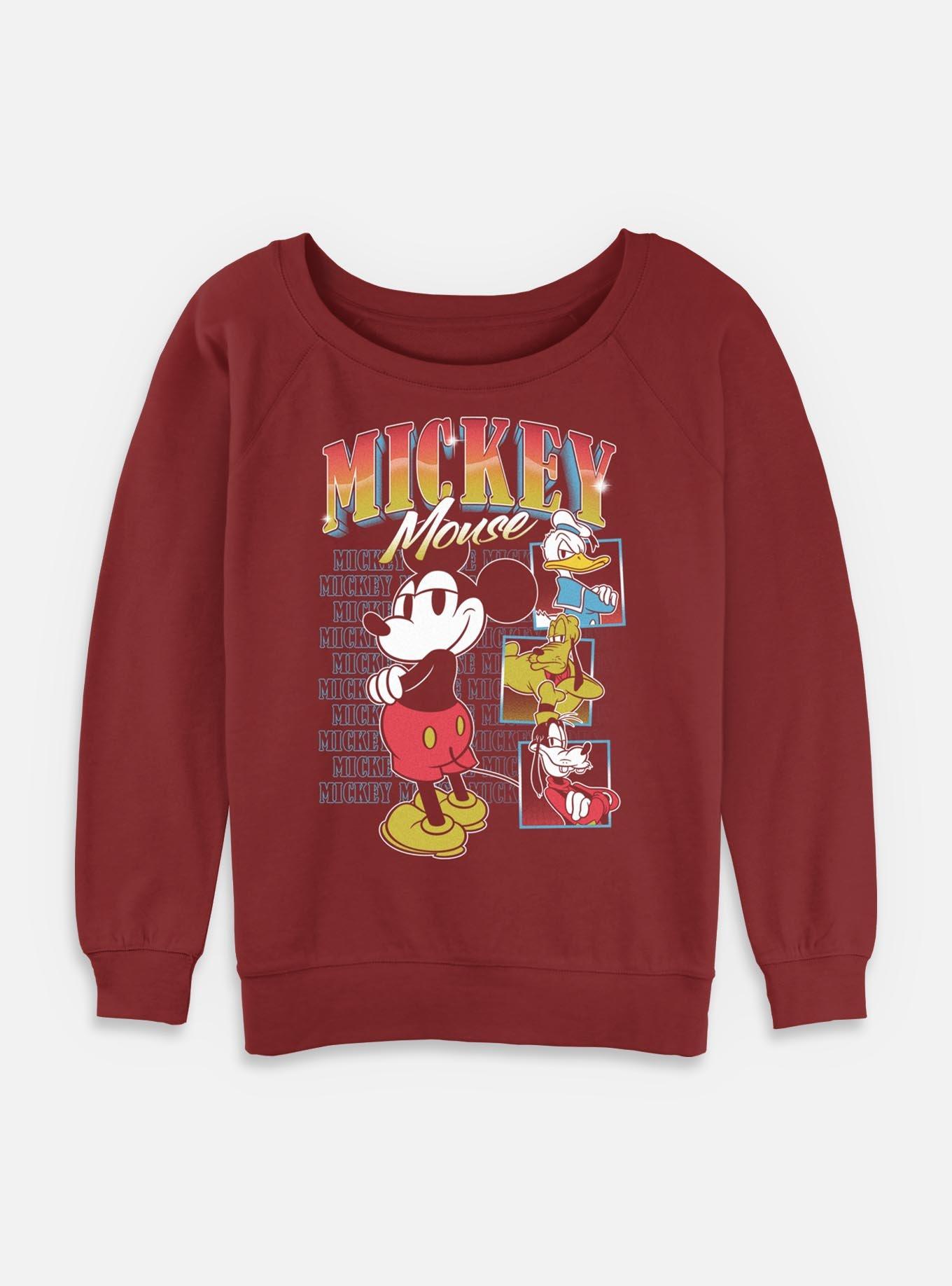 Disney Mickey Mouse & Friends Rewind Womens Slouchy Sweatshirt, , hi-res