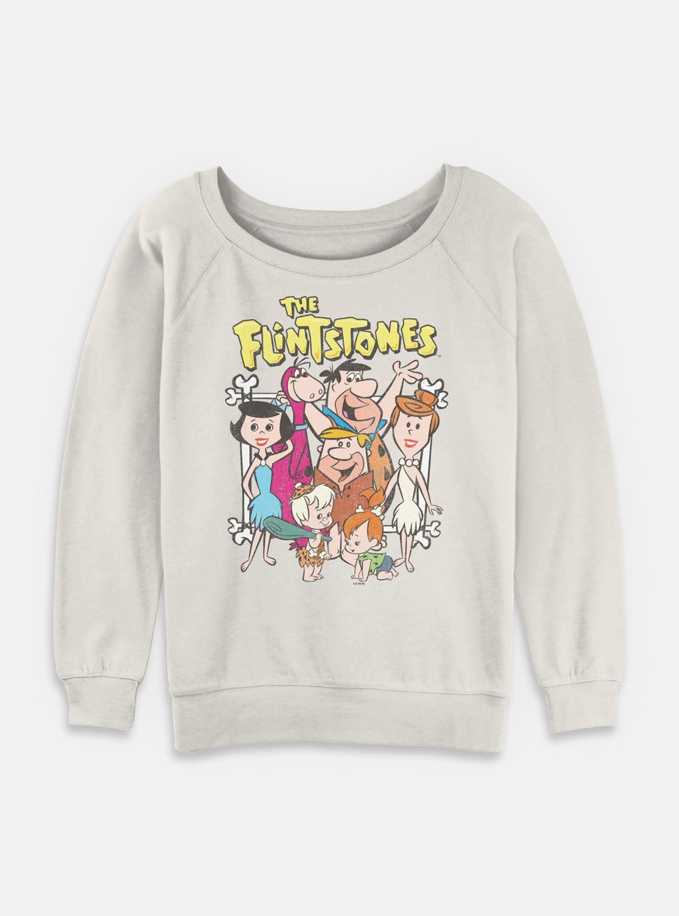 The Flintstones Retro Group Womens Slouchy Sweatshirt,Specials : American Fashion Style Bags On Sale