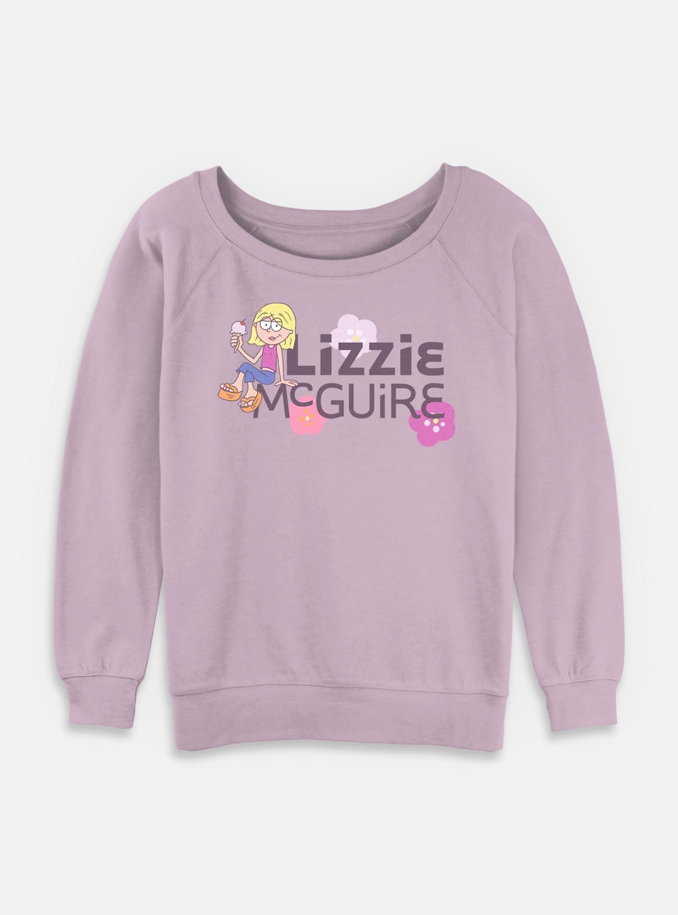 Disney Lizzie McGuire Pop Logo Womens Slouchy Sweatshirt, LAVENDER, hi-res