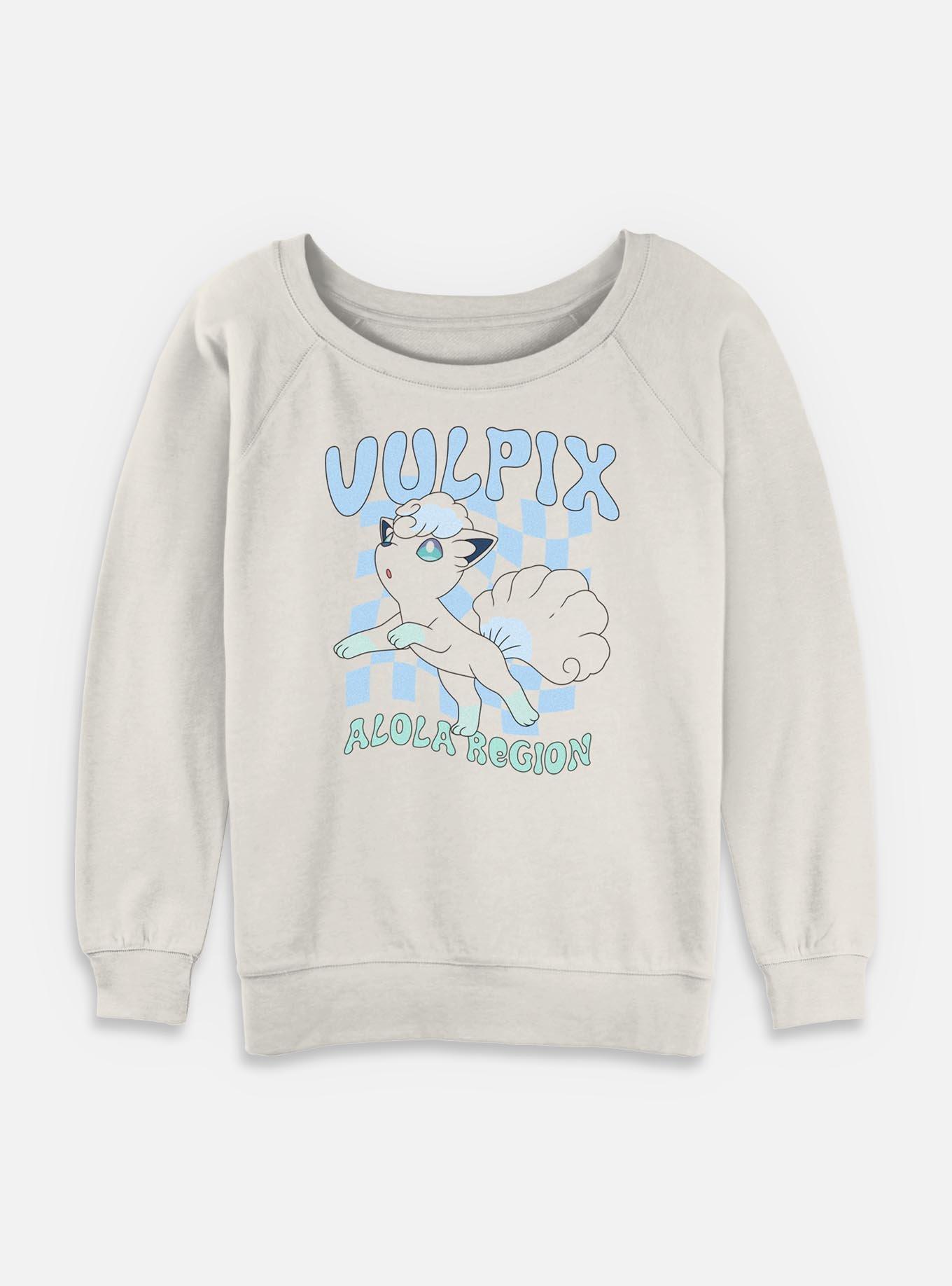 Pokemon Vulpix Alola Region Womens Slouchy Sweatshirt, EGRET, hi-res