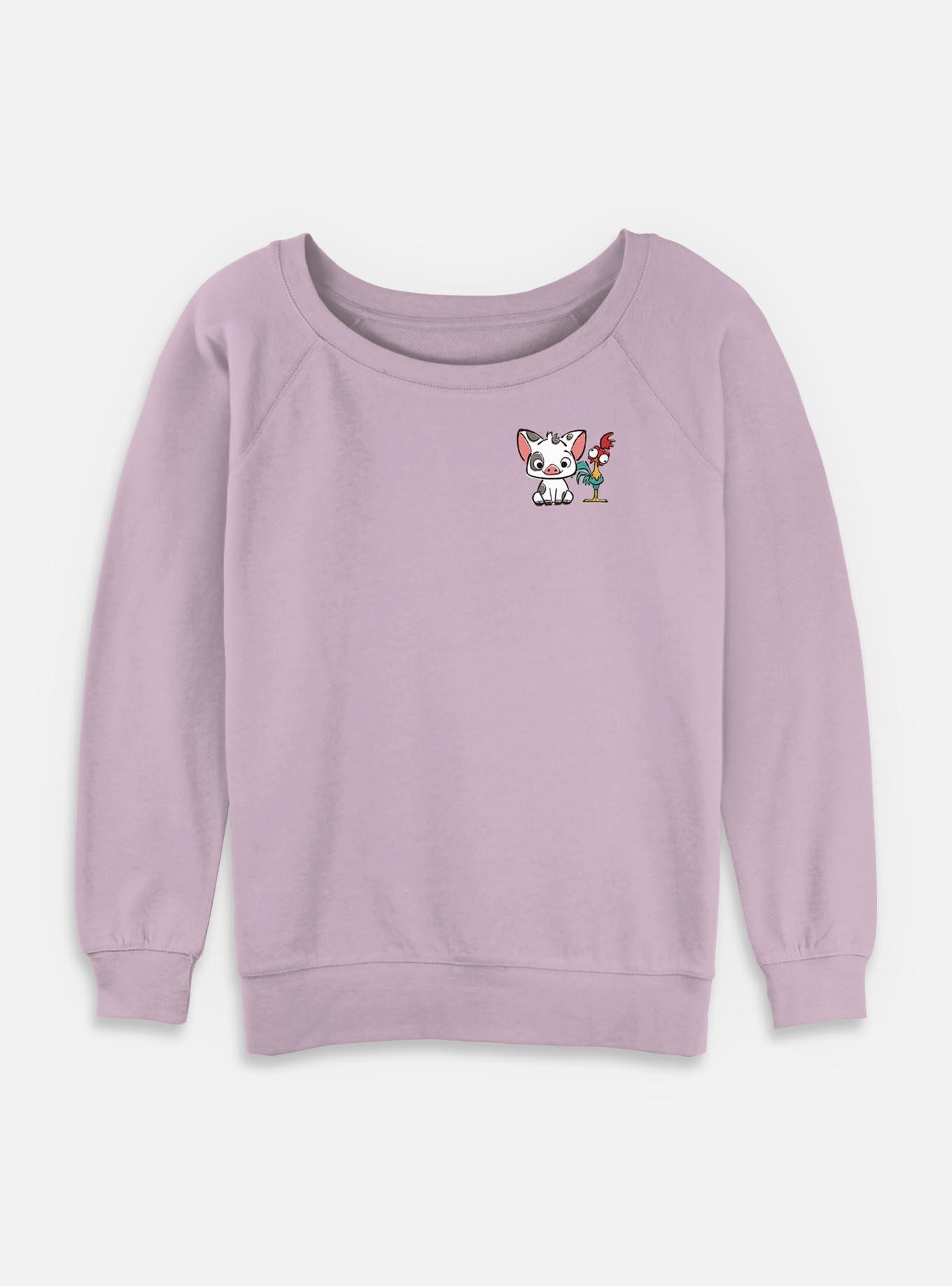 Disney Moana Cute Pals Womens Slouchy Sweatshirt, LAVENDER, hi-res