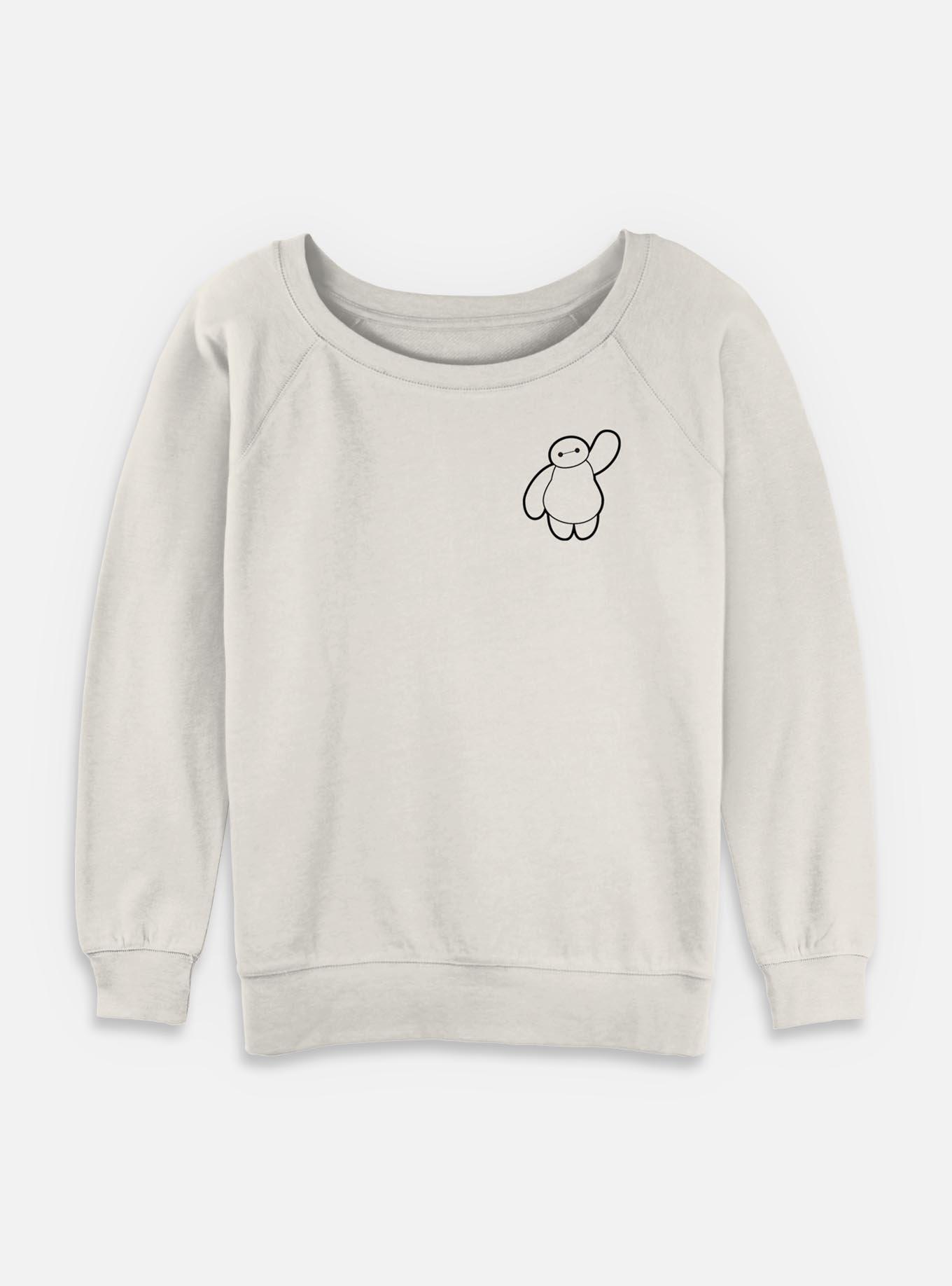 Disney Big Hero 6 Baymax Outline Womens Slouchy Sweatshirt