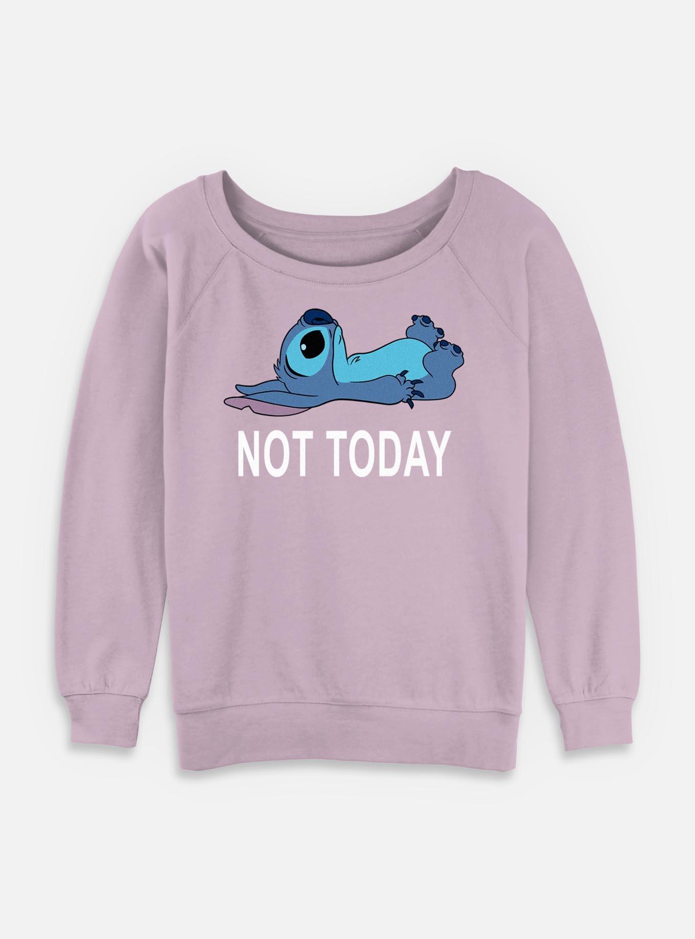 Disney Lilo & Stitch Not Today Womens Slouchy Sweatshirt, LAVENDER, hi-res