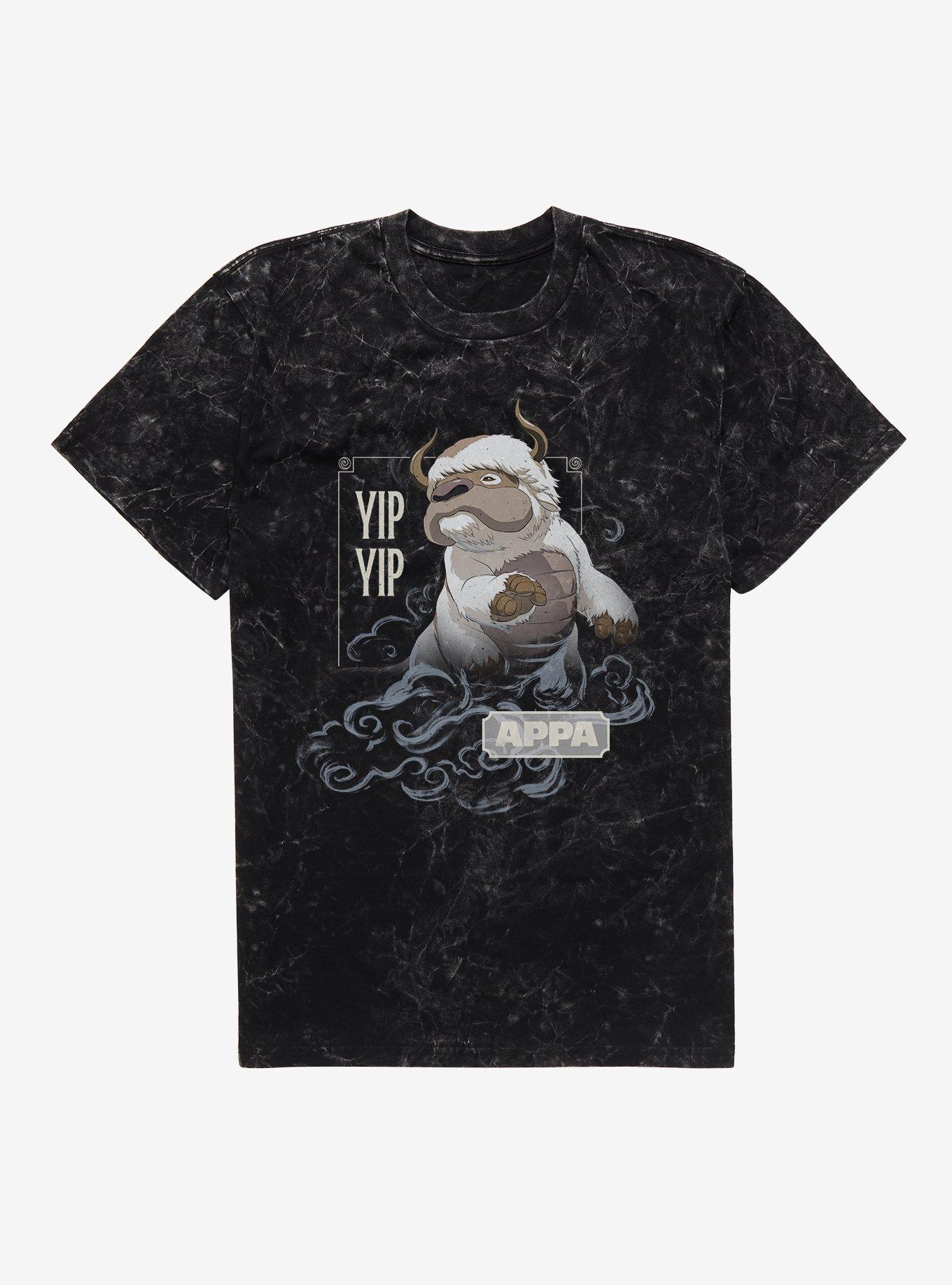 Avatar: The Last Airbender Appa Yip Yip Mineral Wash T-Shirt, BLACK MINERAL WASH, hi-res