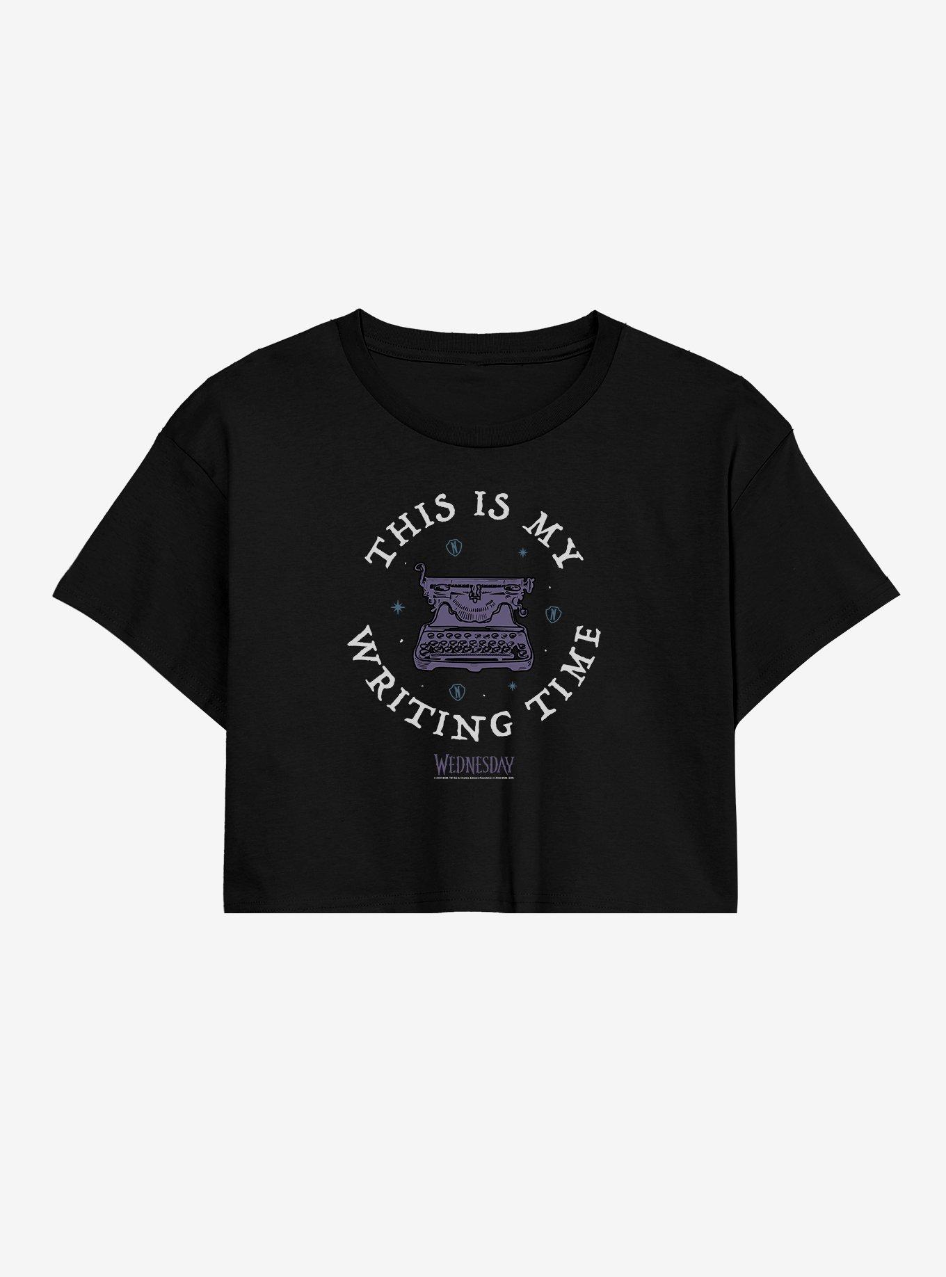 Wednesday This Is My Writing Time Girls Crop T-Shirt, , hi-res