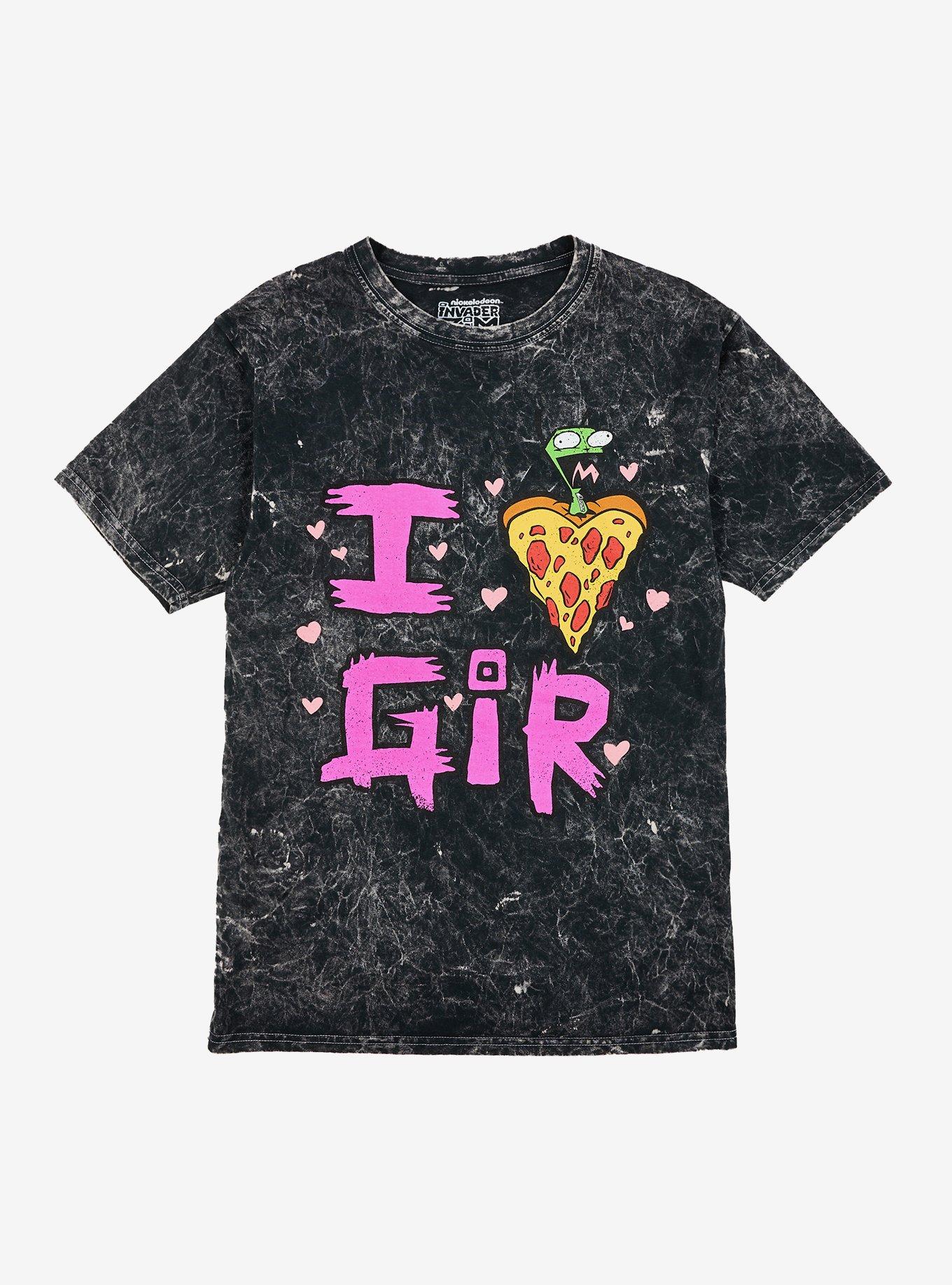 Invader Zim I Heart GIR Mineral Wash Girls T-Shirt, , hi-res