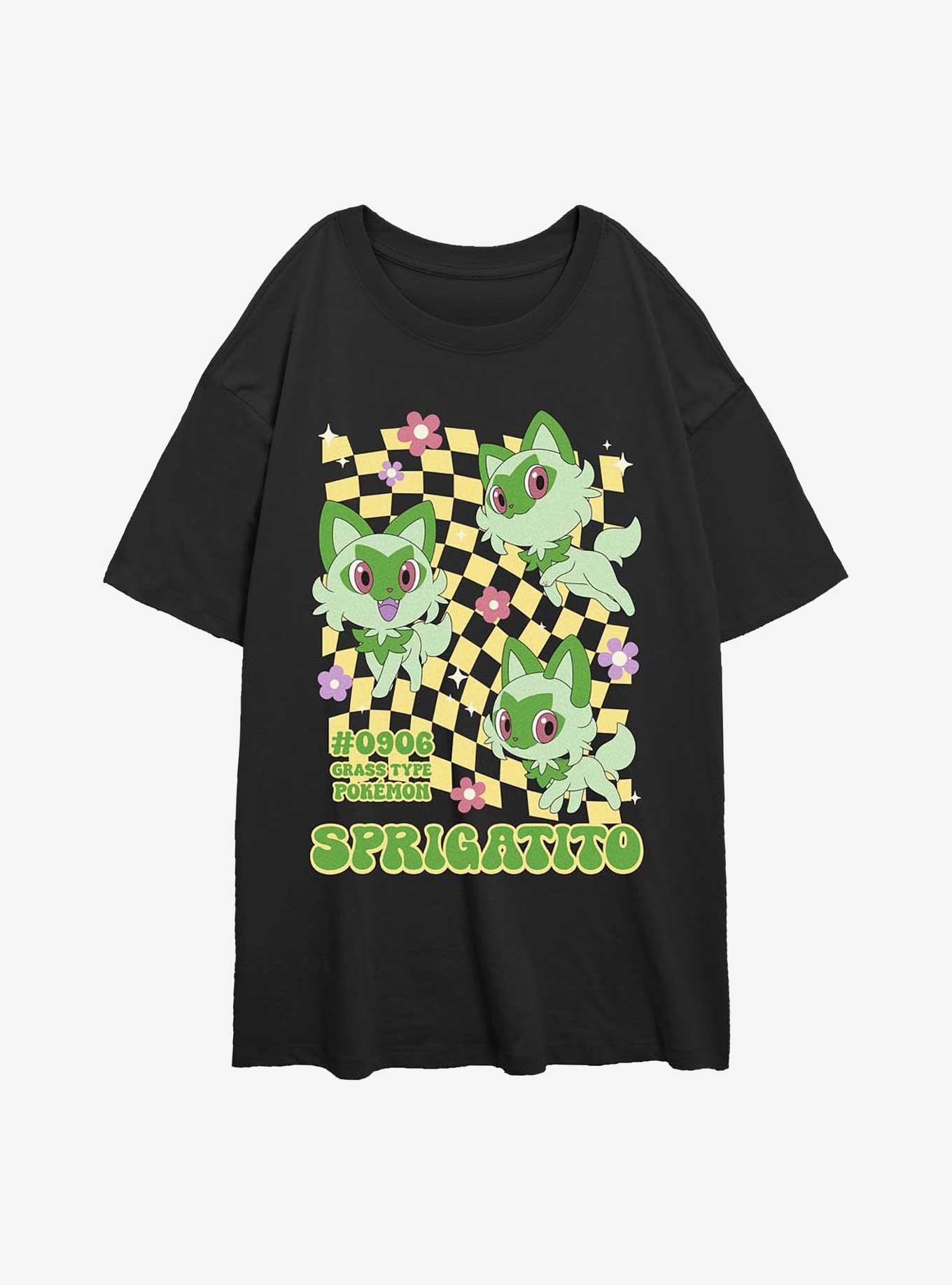 Pokemon Sprigatito Grass Type Girls Oversized T-Shirt, , hi-res