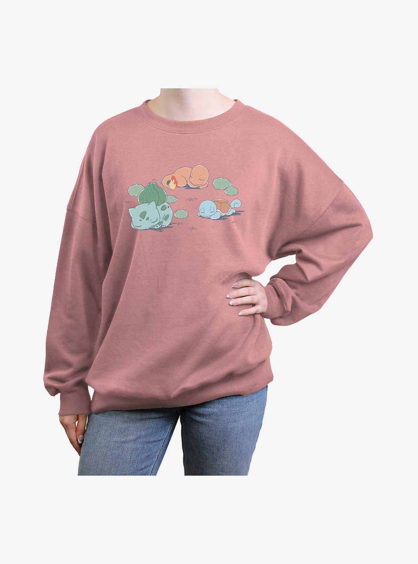 Pokemon Bulbasaur Charmander Squirtle Girls Oversized Sweatshirt, , hi-res