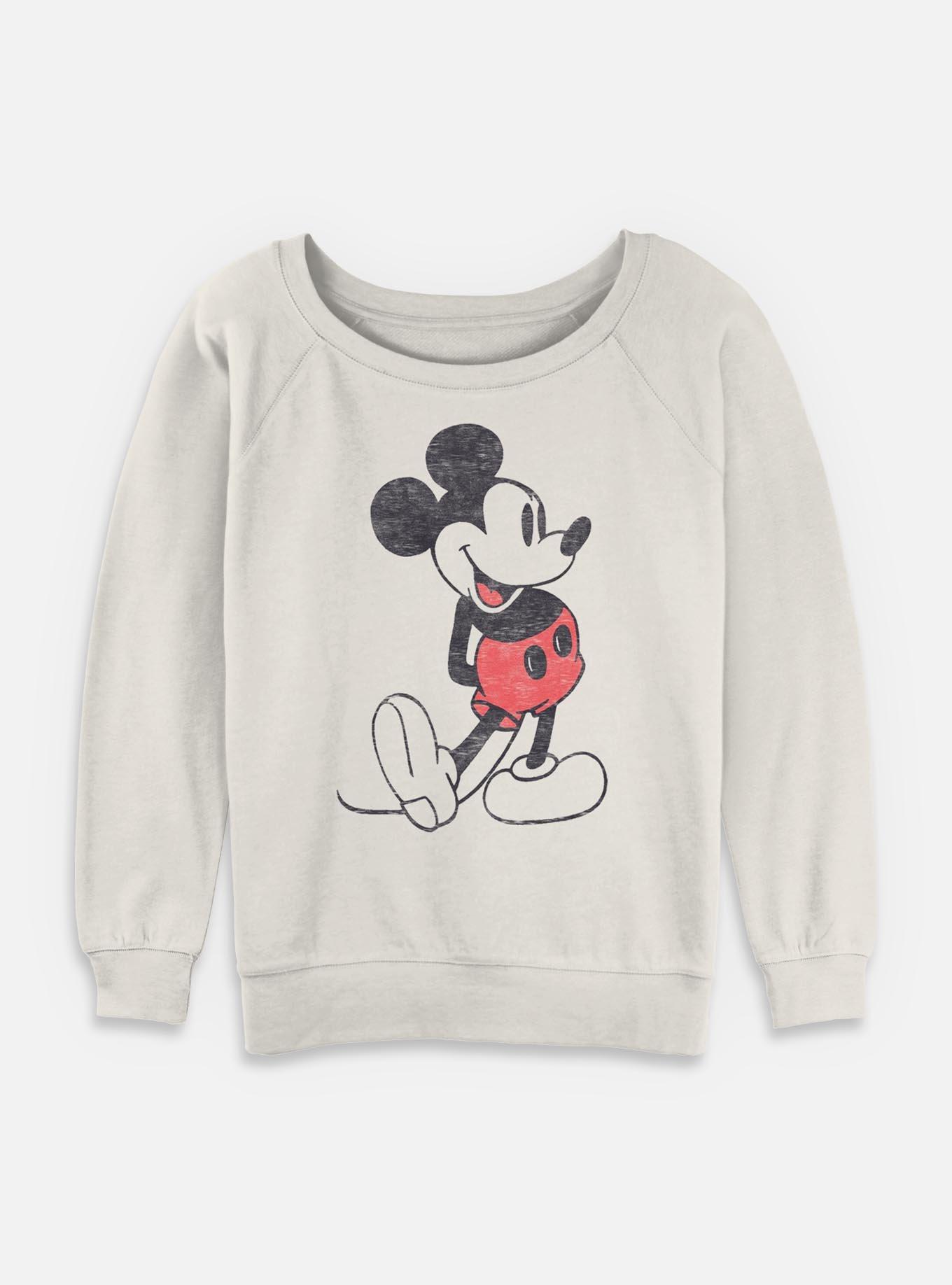 Disney Mickey Mouse Vintage Classic Womens Slouchy Sweatshirt, , hi-res