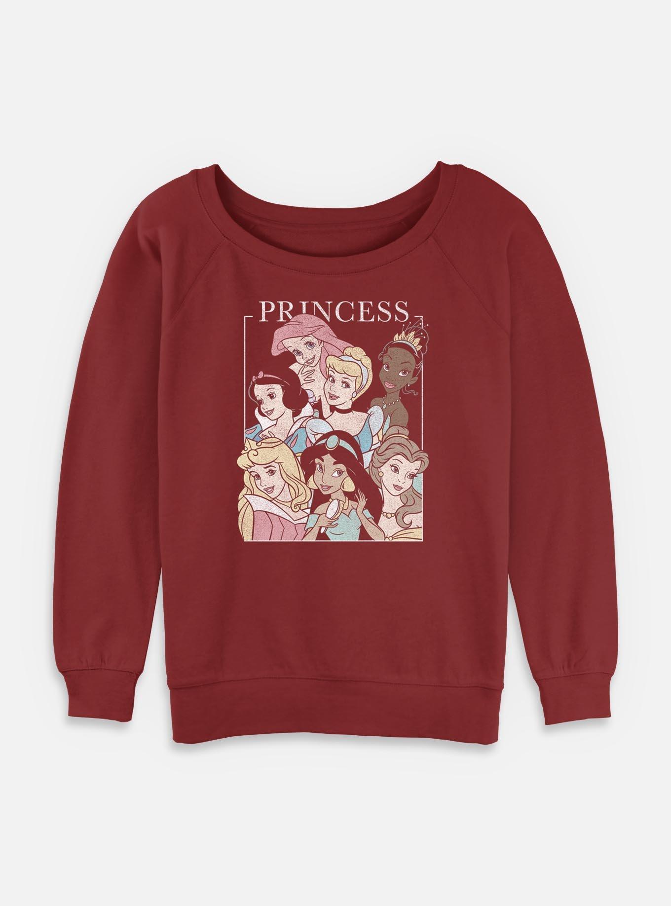 Disney Princesses Retro Group Frame Womens Slouchy Sweatshirt, , hi-res