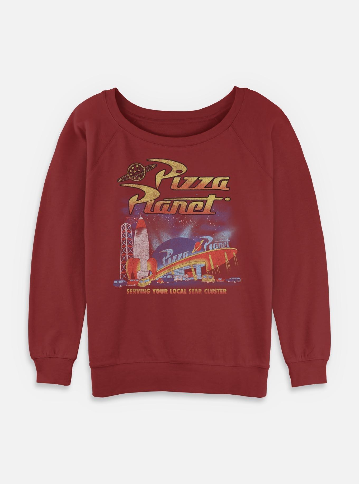 Disney Pixar Toy Story Pizza Planet Poster Style  Womens Slouchy Sweatshirt, , hi-res