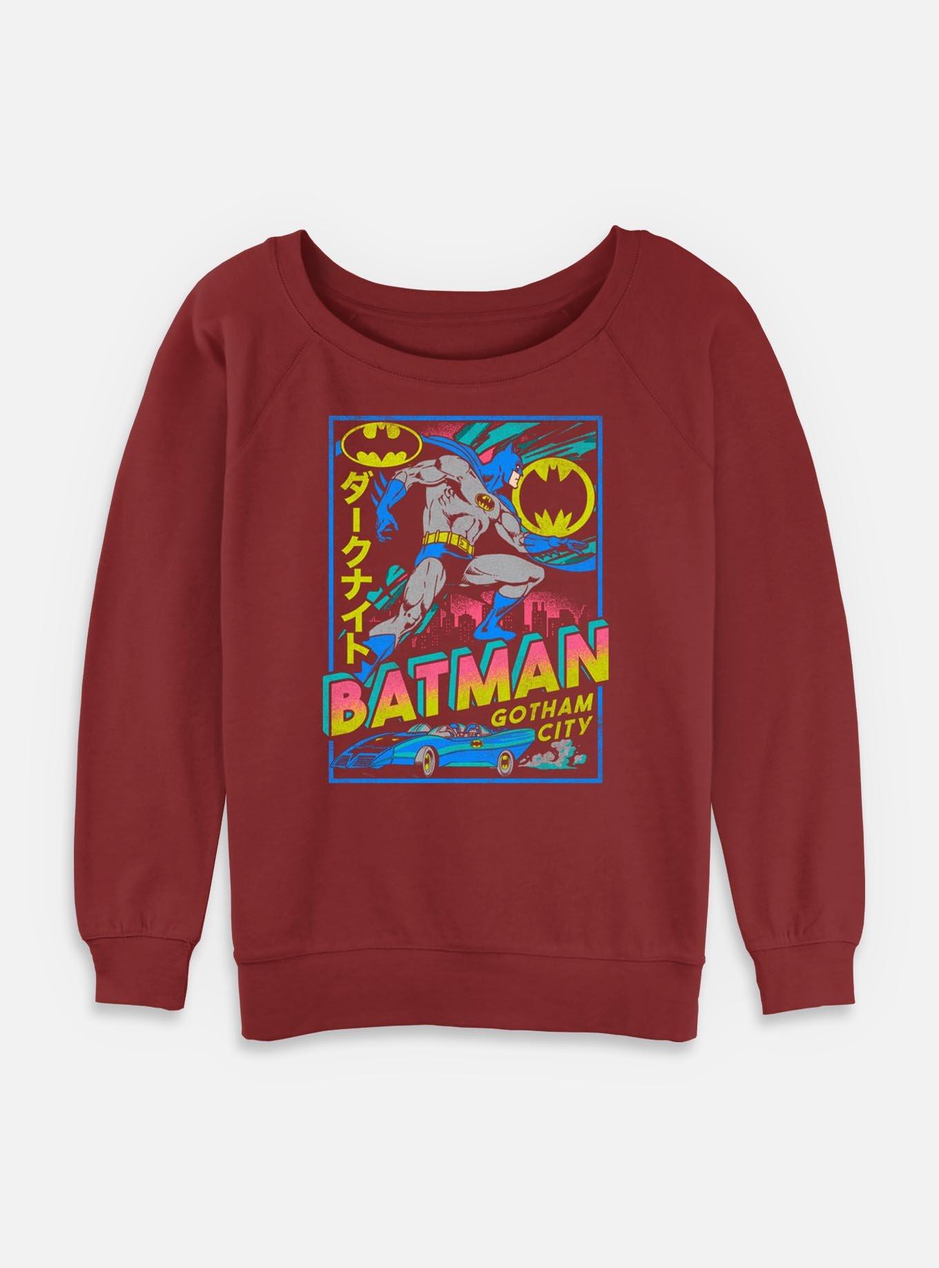 DC Comics Batman Gotham City Poster  Womens Slouchy Sweatshirt, , hi-res