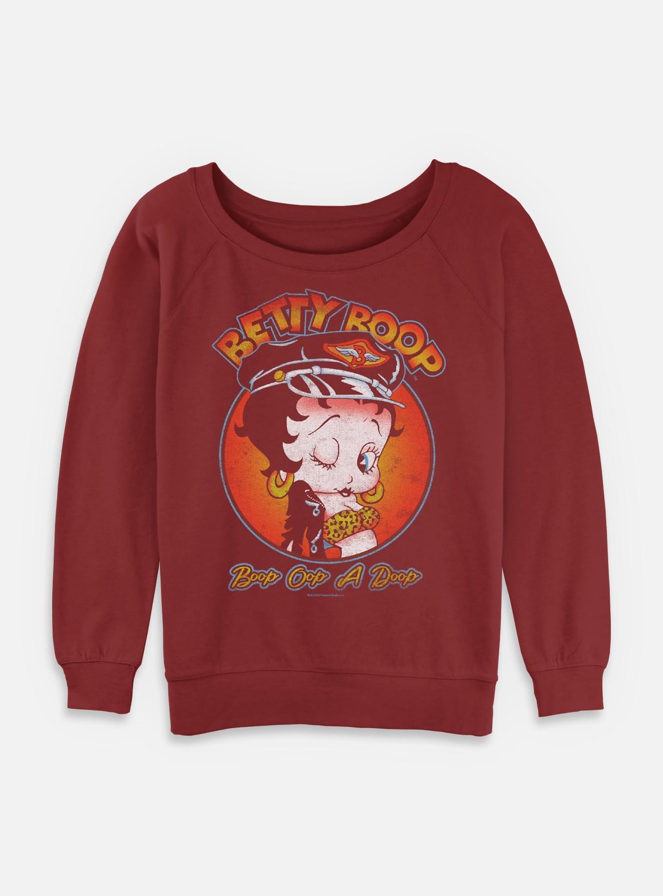 Betty Boop Boop Oop A Doop Icon Womens Slouchy Sweatshirt, SCARLET, hi-res