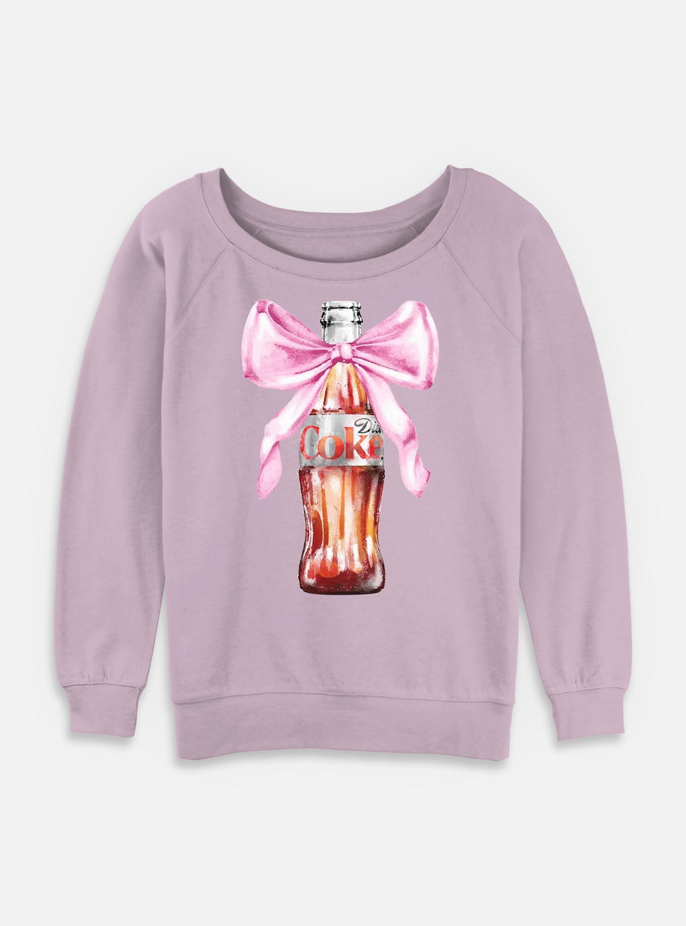 Coca-Cola Diet Coke Bottle With Bow Womens Slouchy Sweatshirt, LAVENDER, hi-res