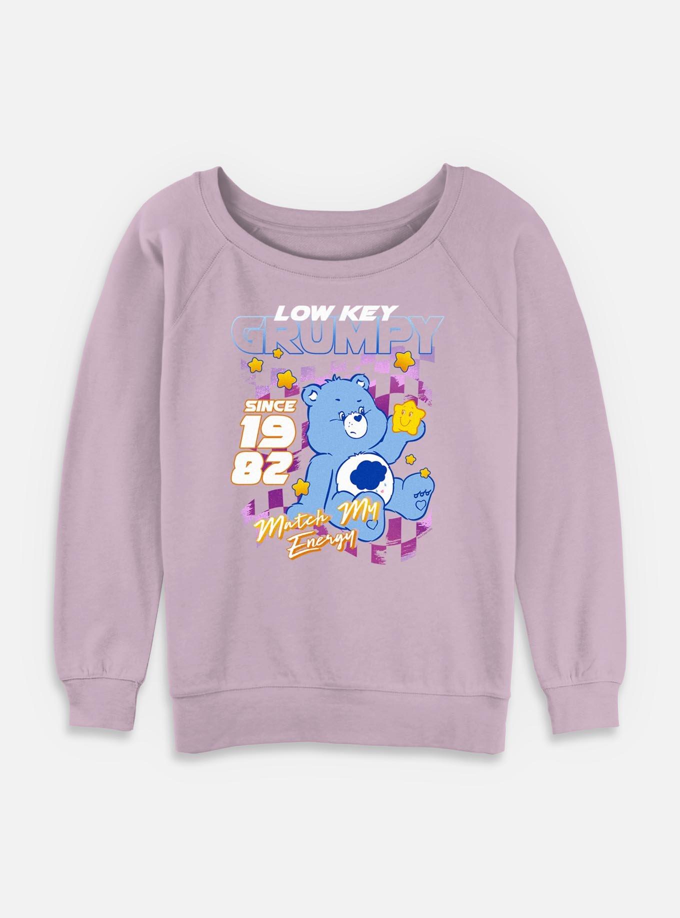 Care Bears Lowkey Grumpy Racer Womens Slouchy Sweatshirt, LAVENDER, hi-res
