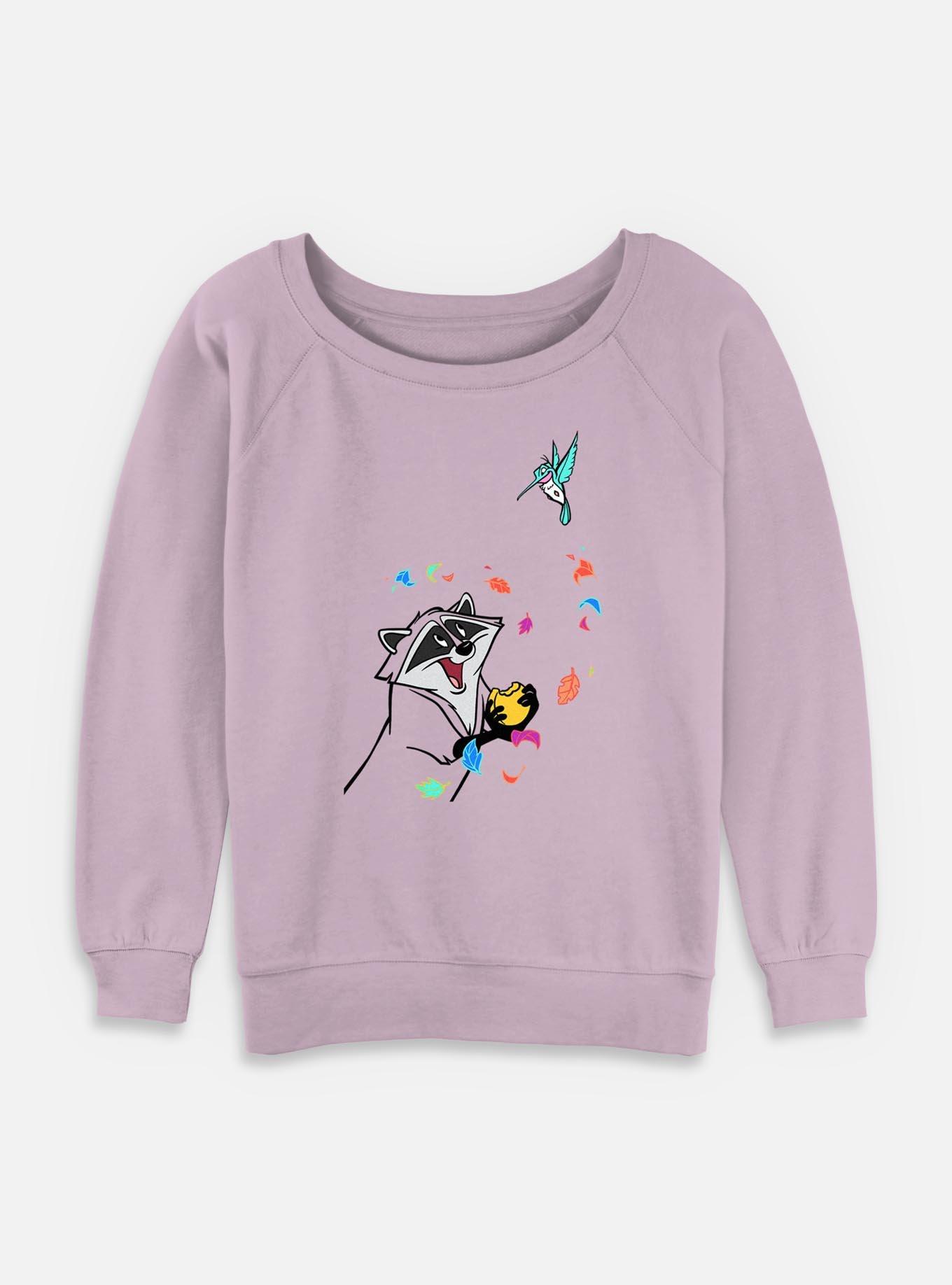 Disney Pocahontas Meeko And Flit Aura Womens Slouchy Sweatshirt, , hi-res