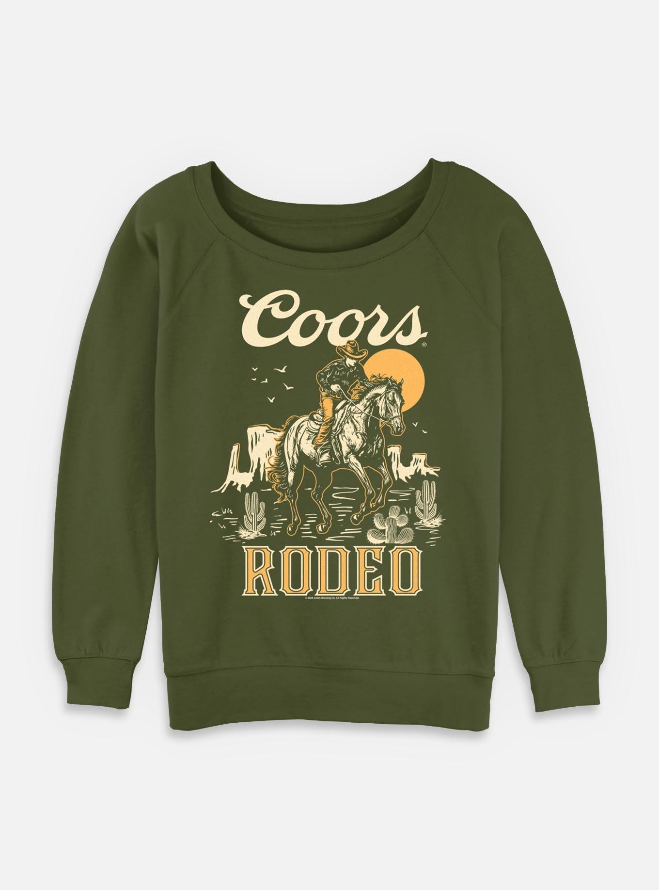 Coors Brewing Company Rodeo Style Womens Slouchy Sweatshirt, OLIVE, hi-res