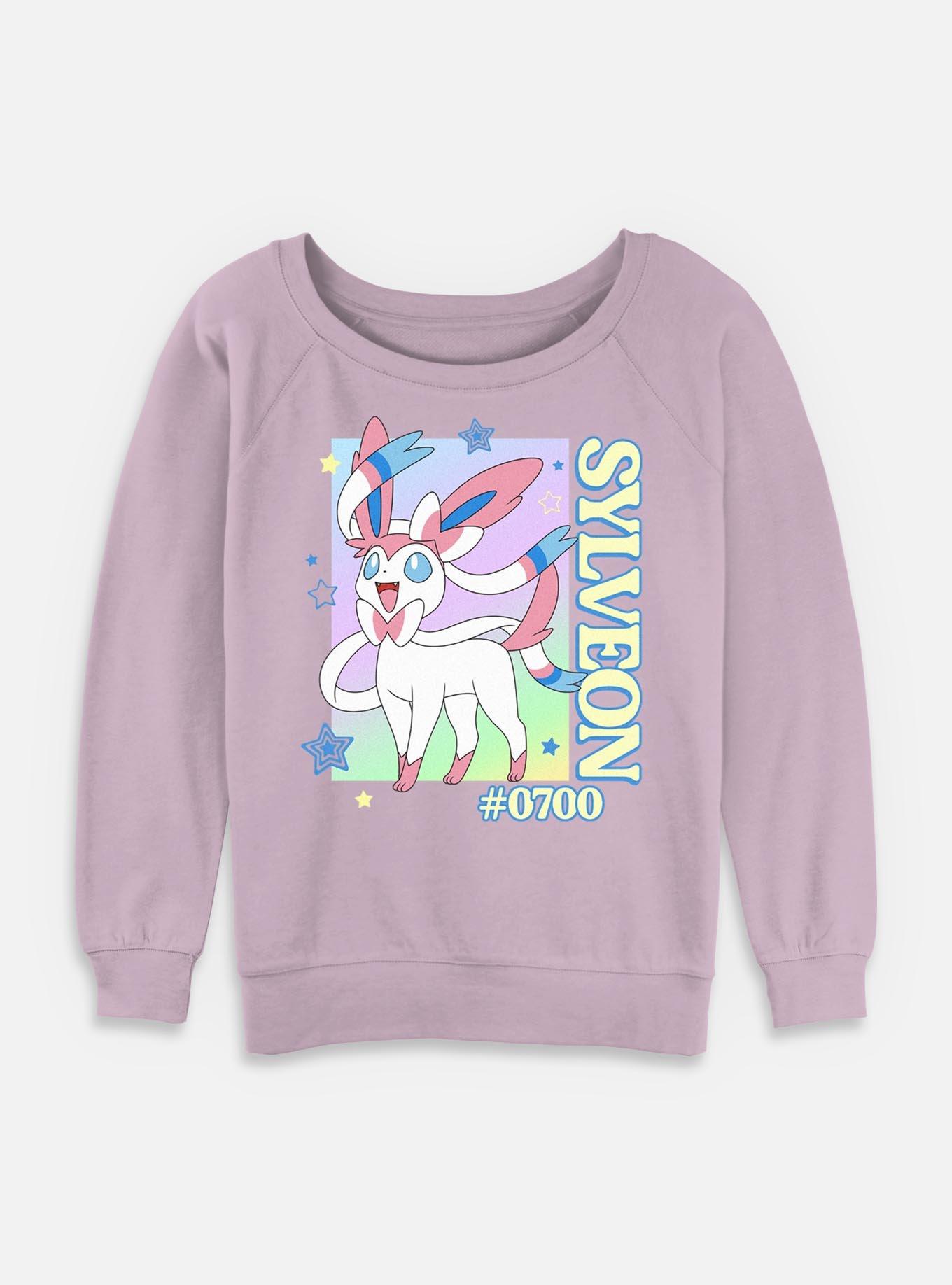 Pokemon Sylveon Pop Portrait Womens Slouchy Sweatshirt, LAVENDER, hi-res