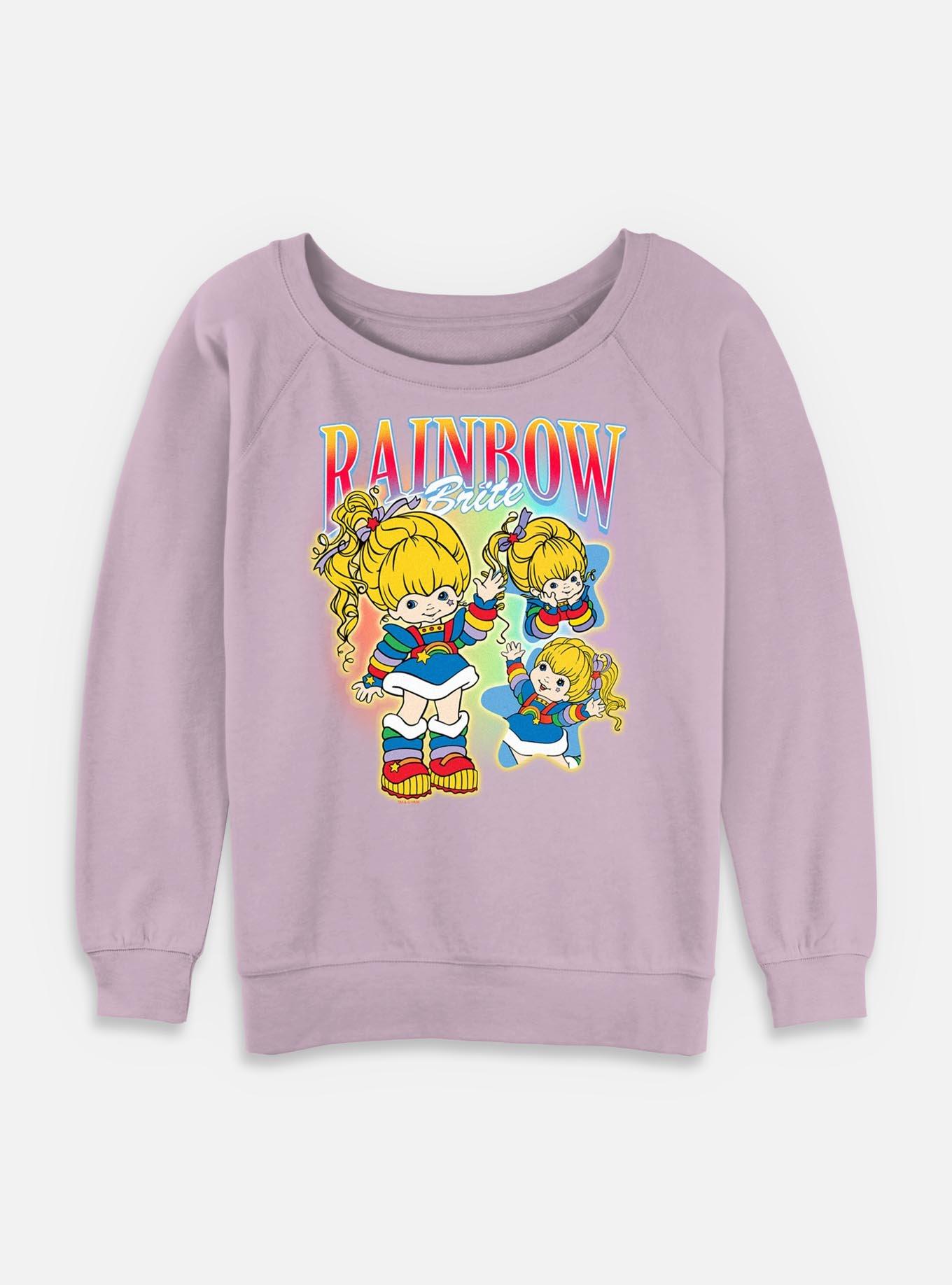 Rainbow Brite Y2K Collage  Womens Slouchy Sweatshirt, LAVENDER, hi-res