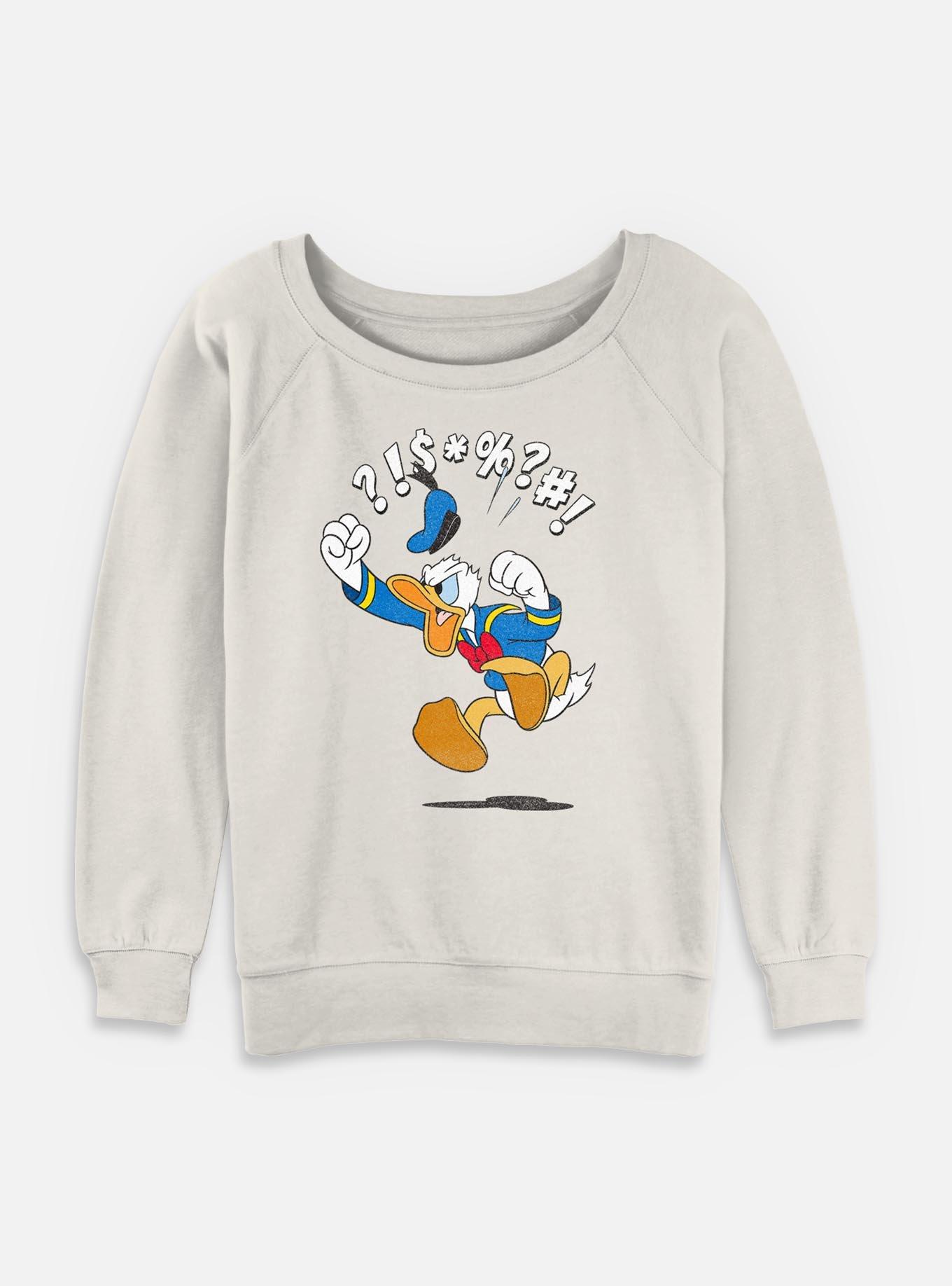 Disney Donald Duck Angry Jump Womens Slouchy Sweatshirt, , hi-res