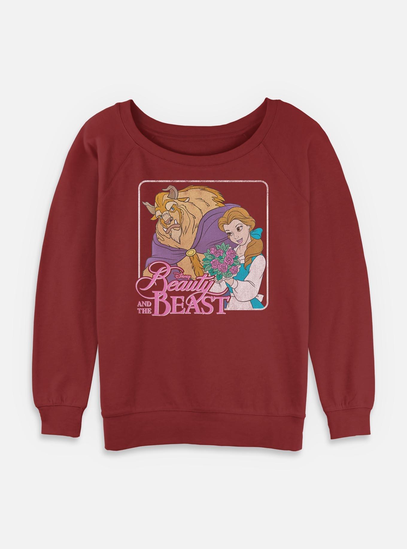Disney Beauty and the Beast Retro Frame Womens Slouchy Sweatshirt 
