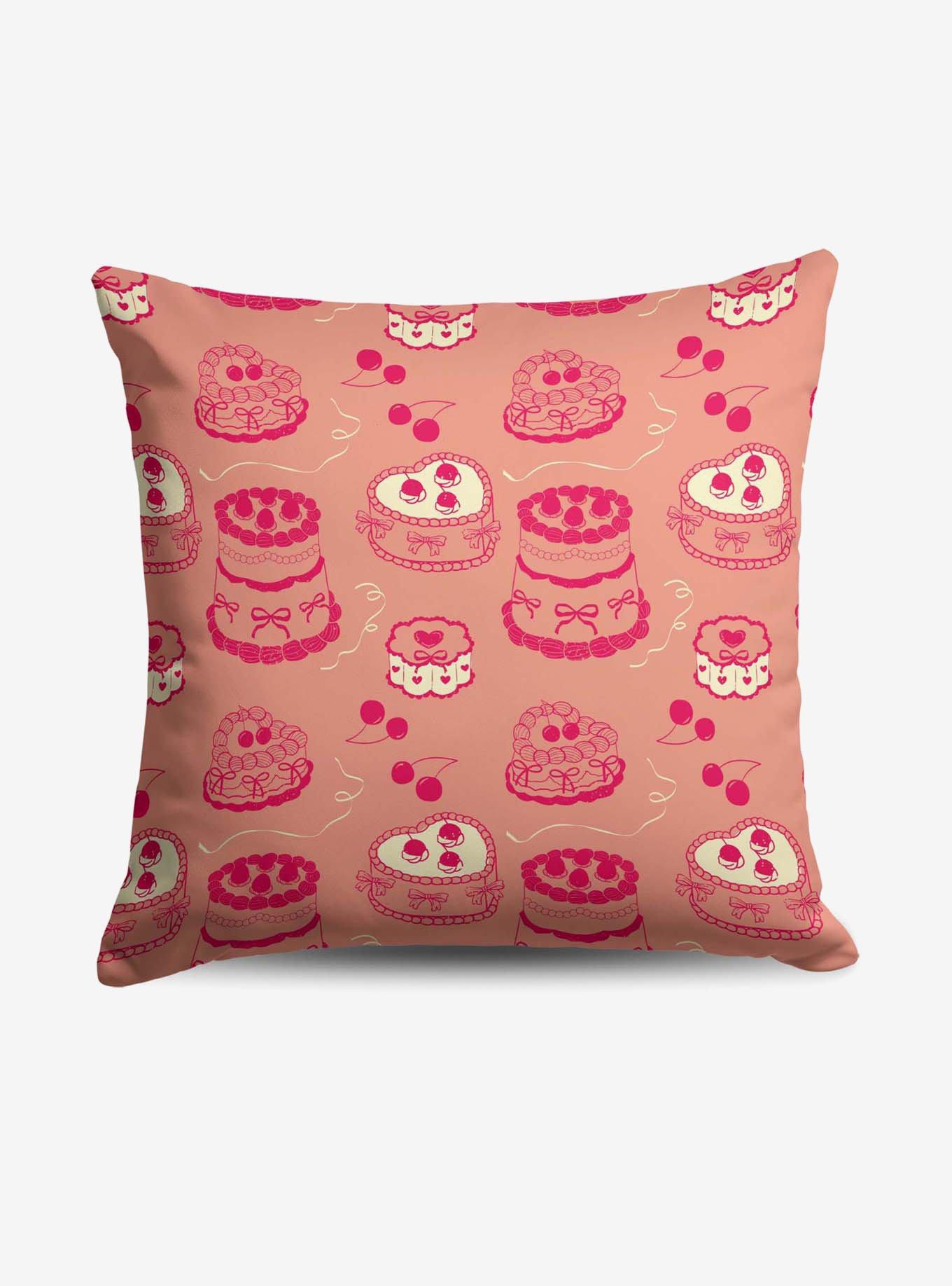 Valentine's Day Cakes Throw Pillow, , hi-res
