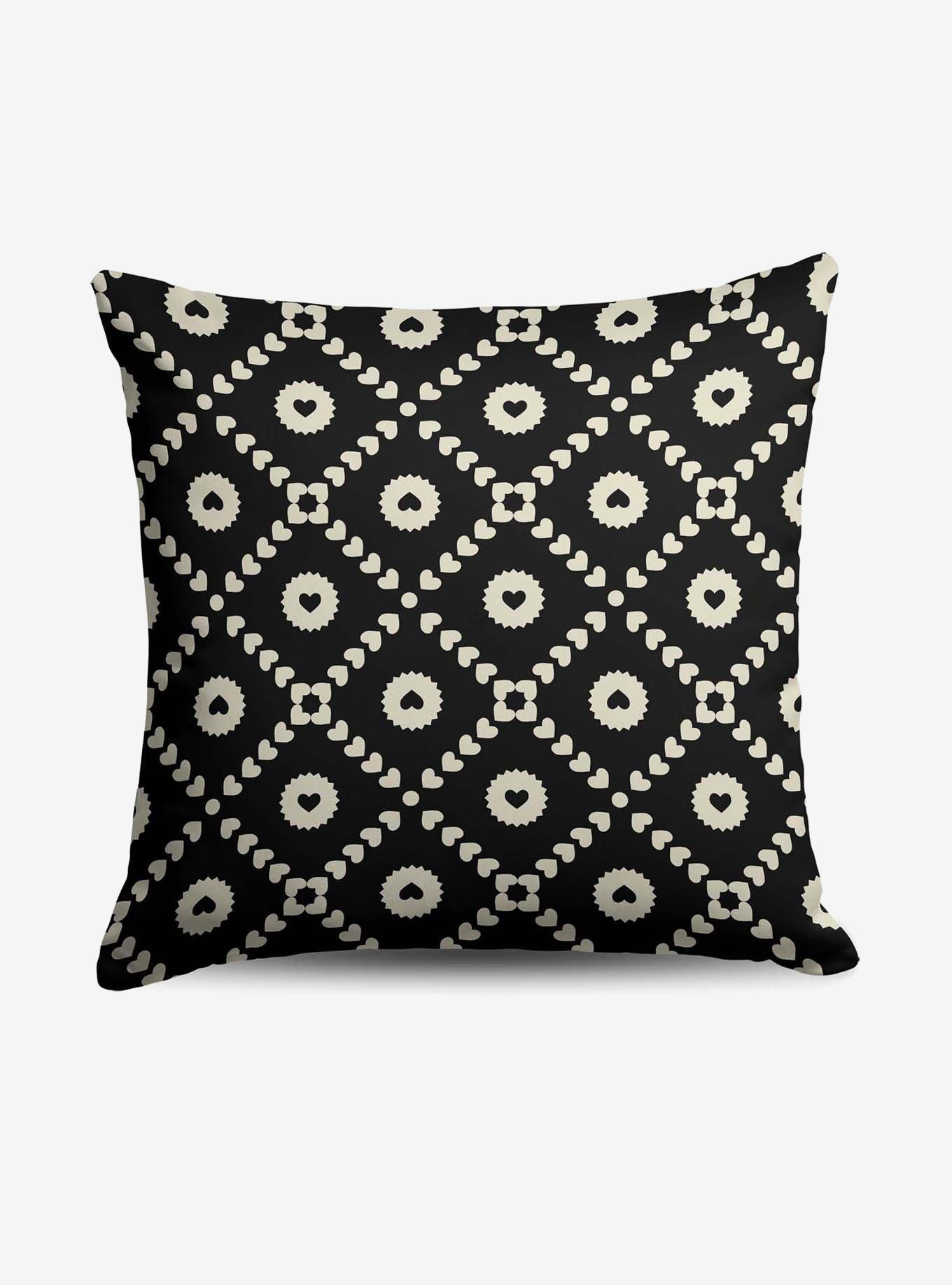 Black Hearts Throw Pillow, , hi-res