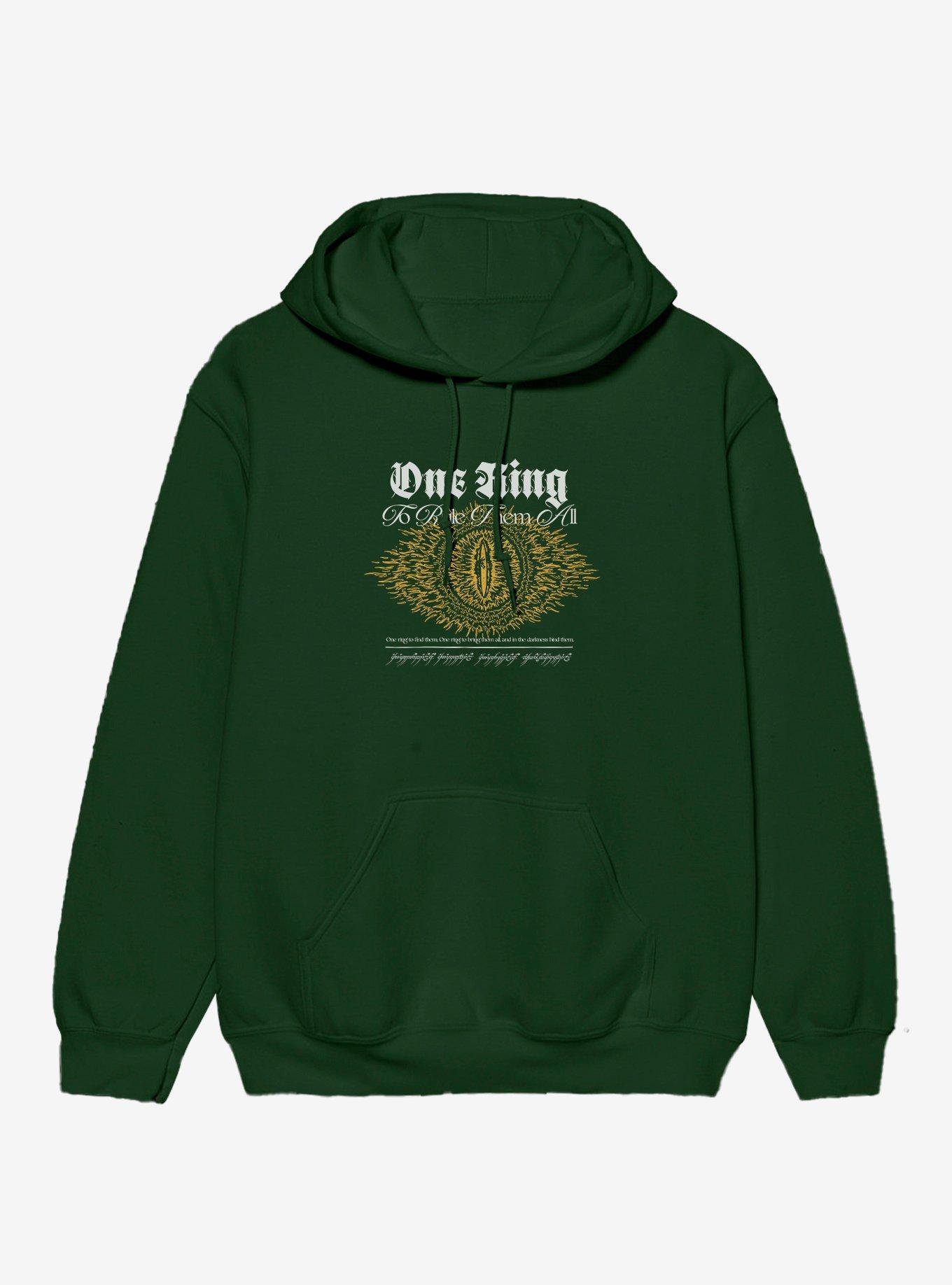 The Lord Of The Rings One Ring Eye Of Sauron Hoodie, FOREST GREEN, hi-res